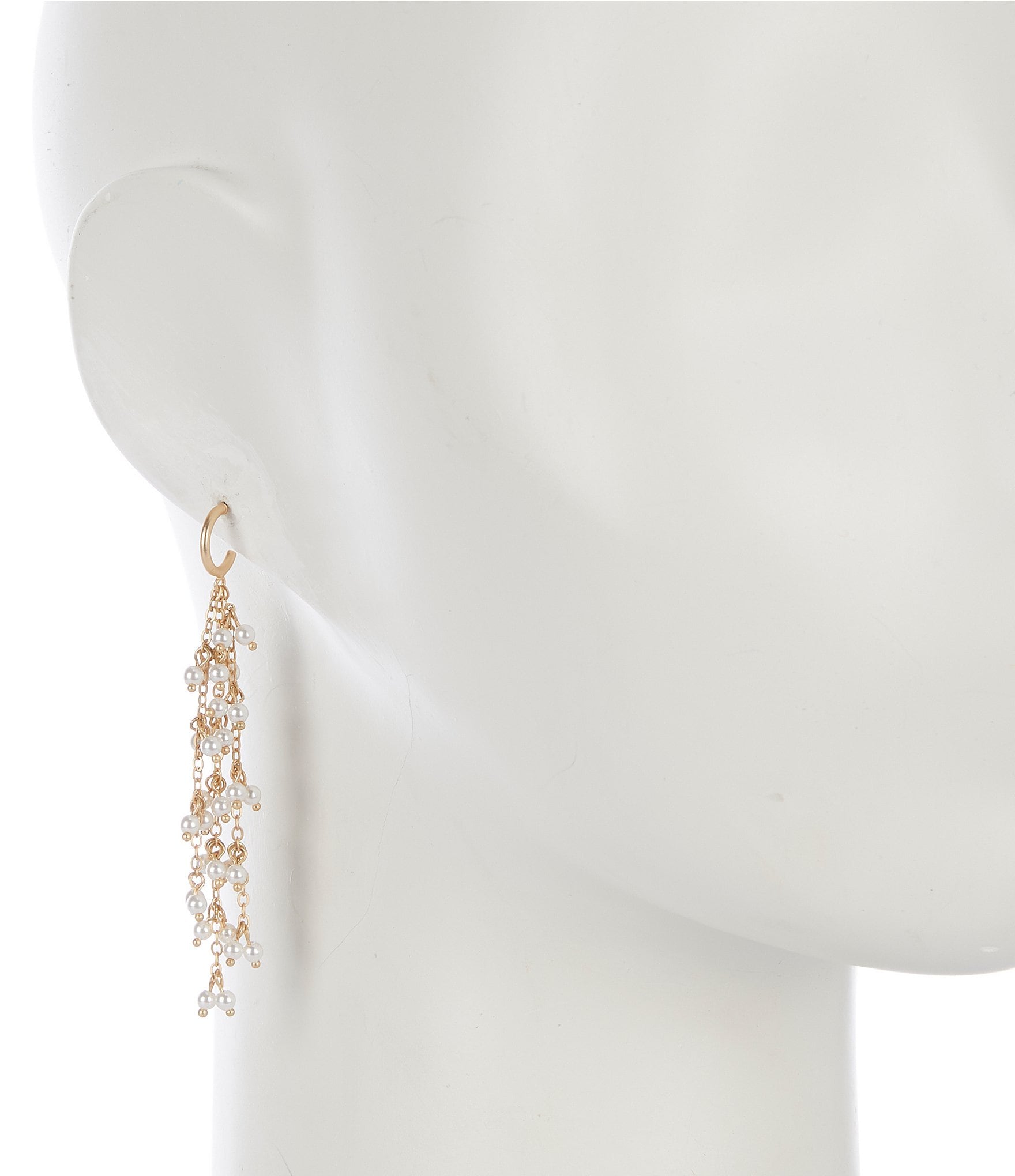 Southern Living Borrowed & Blue by Southern Living Multi Row Chain Shakey Pearl Drop Earrings