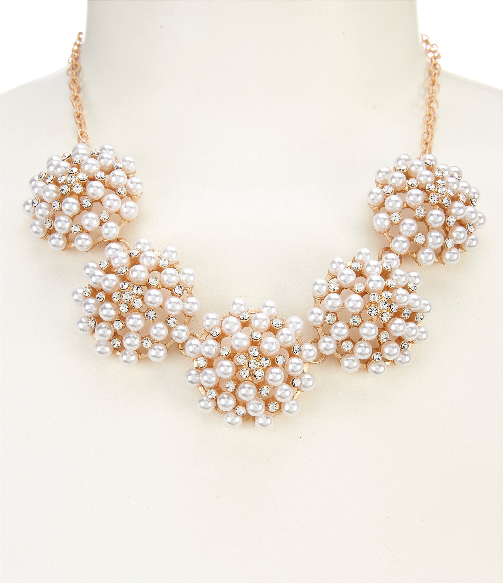 Southern Living Borrowed & Blue By Southern Living Pearl and Stone Cluster Statement Necklace