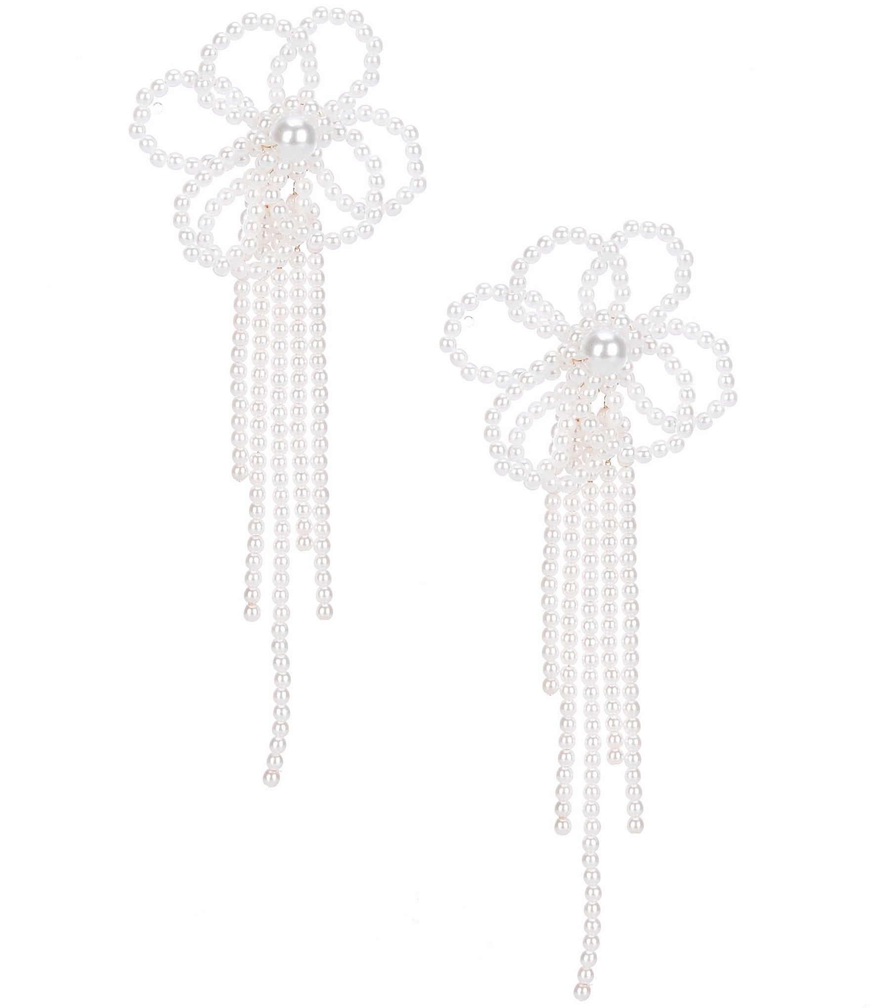 Southern Living Borrowed & Blue by Southern Living Pearl Flower Statement Drop Earrings