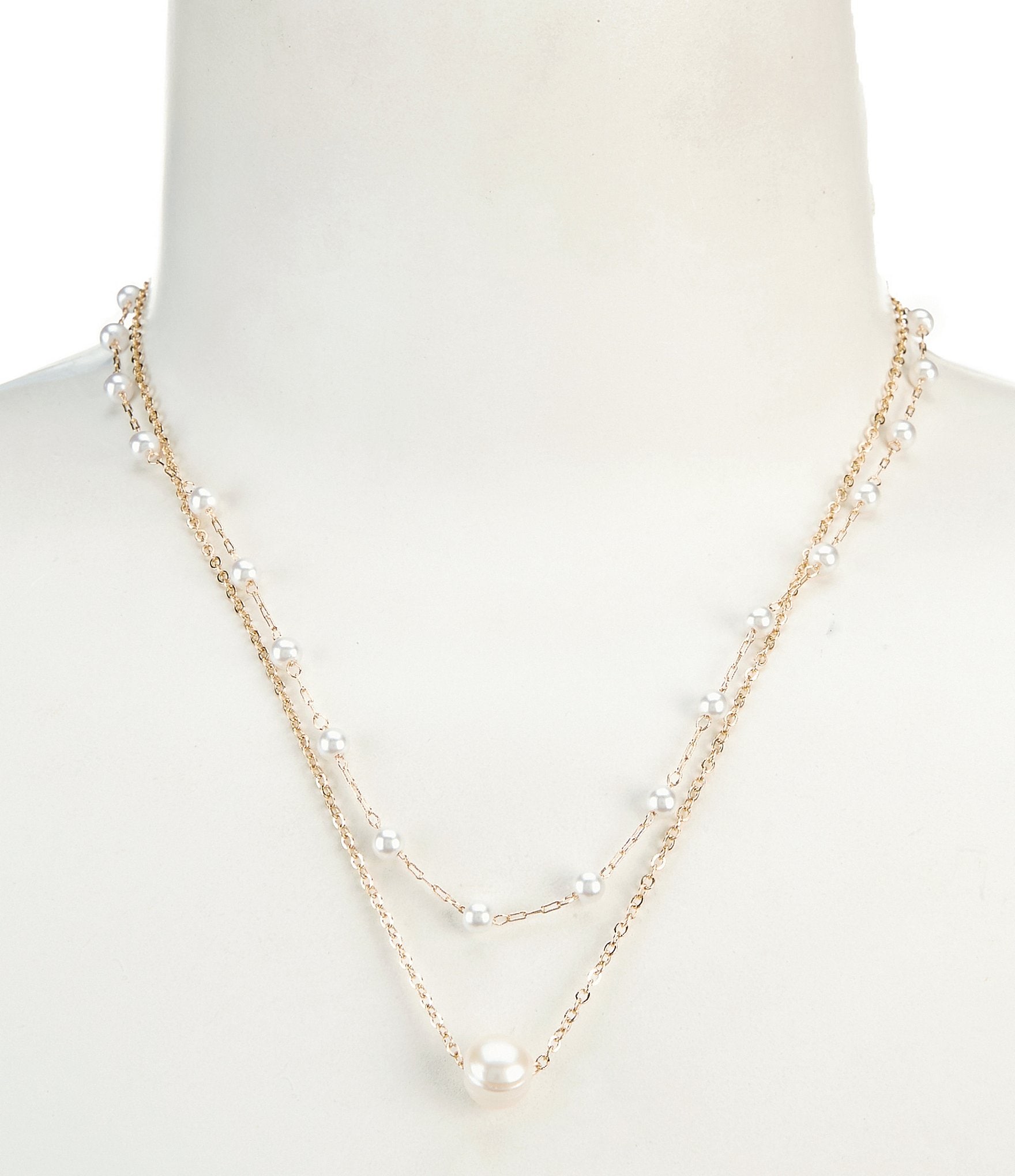 Southern Living Borrowed & Blue By Southern Living Pearl Trim Necklace Set