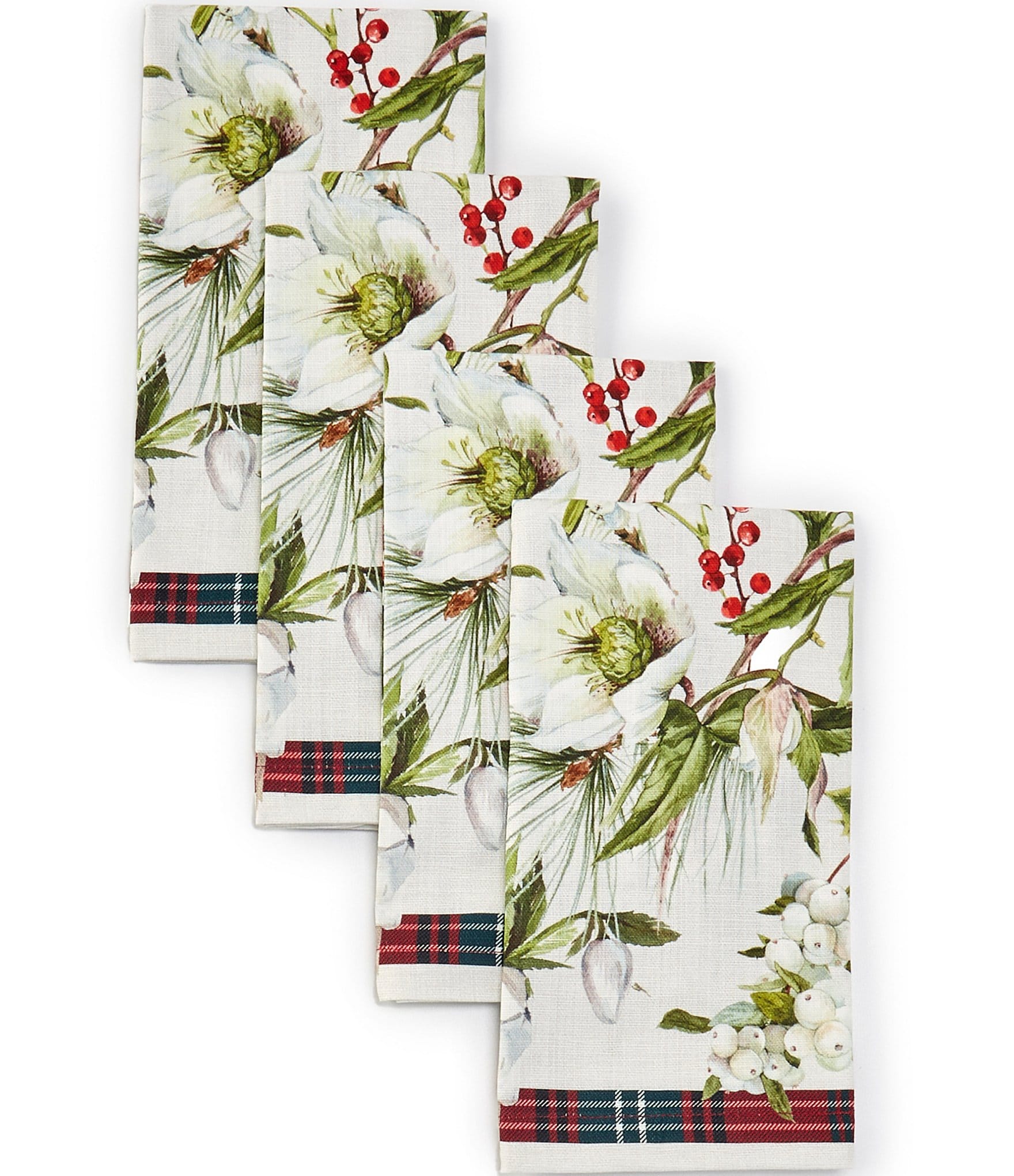 Southern Living Christmas Magnolia Collection Napkins, Set of 4