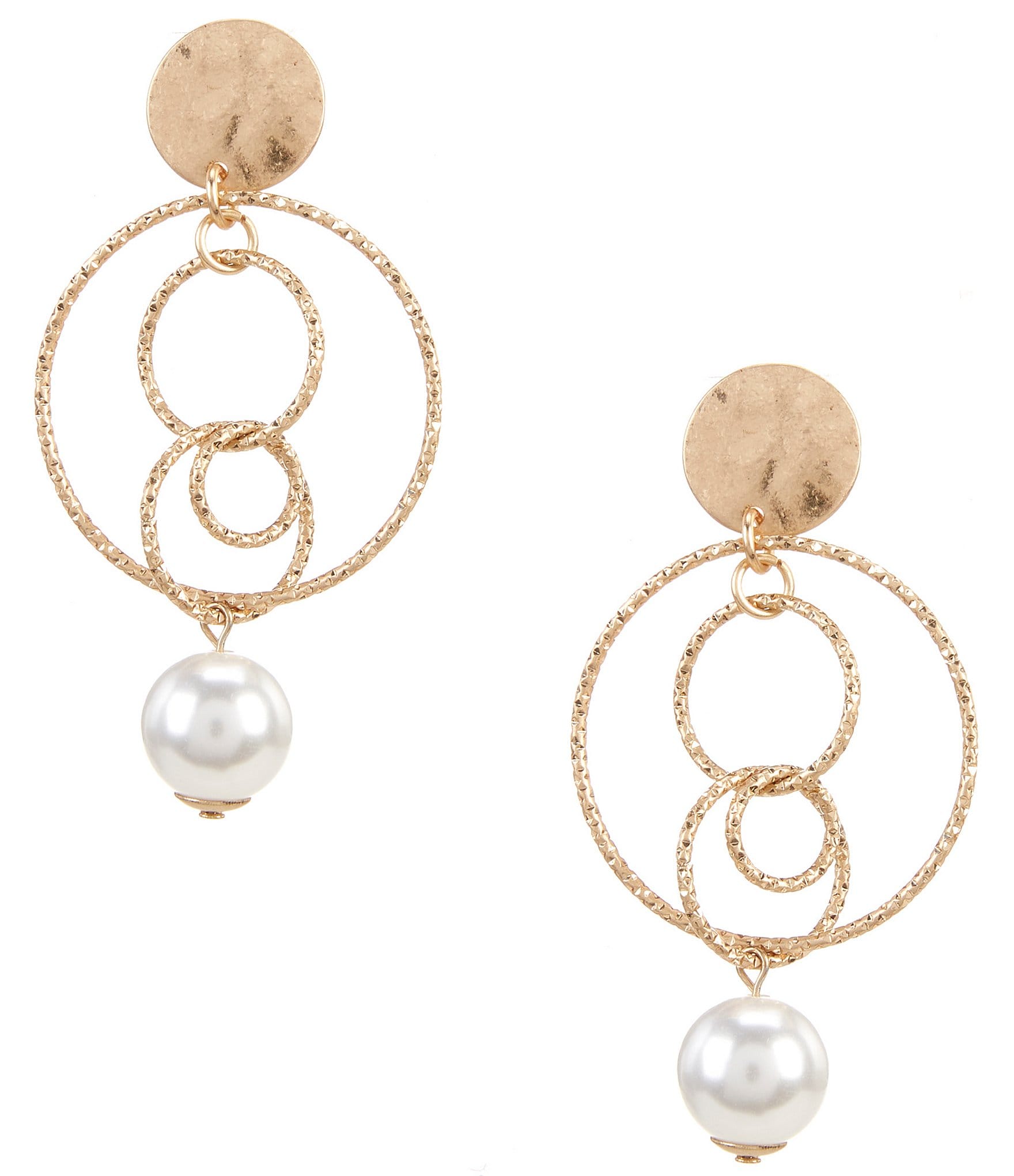 Southern Living Circle Statement Earrings with Pearl