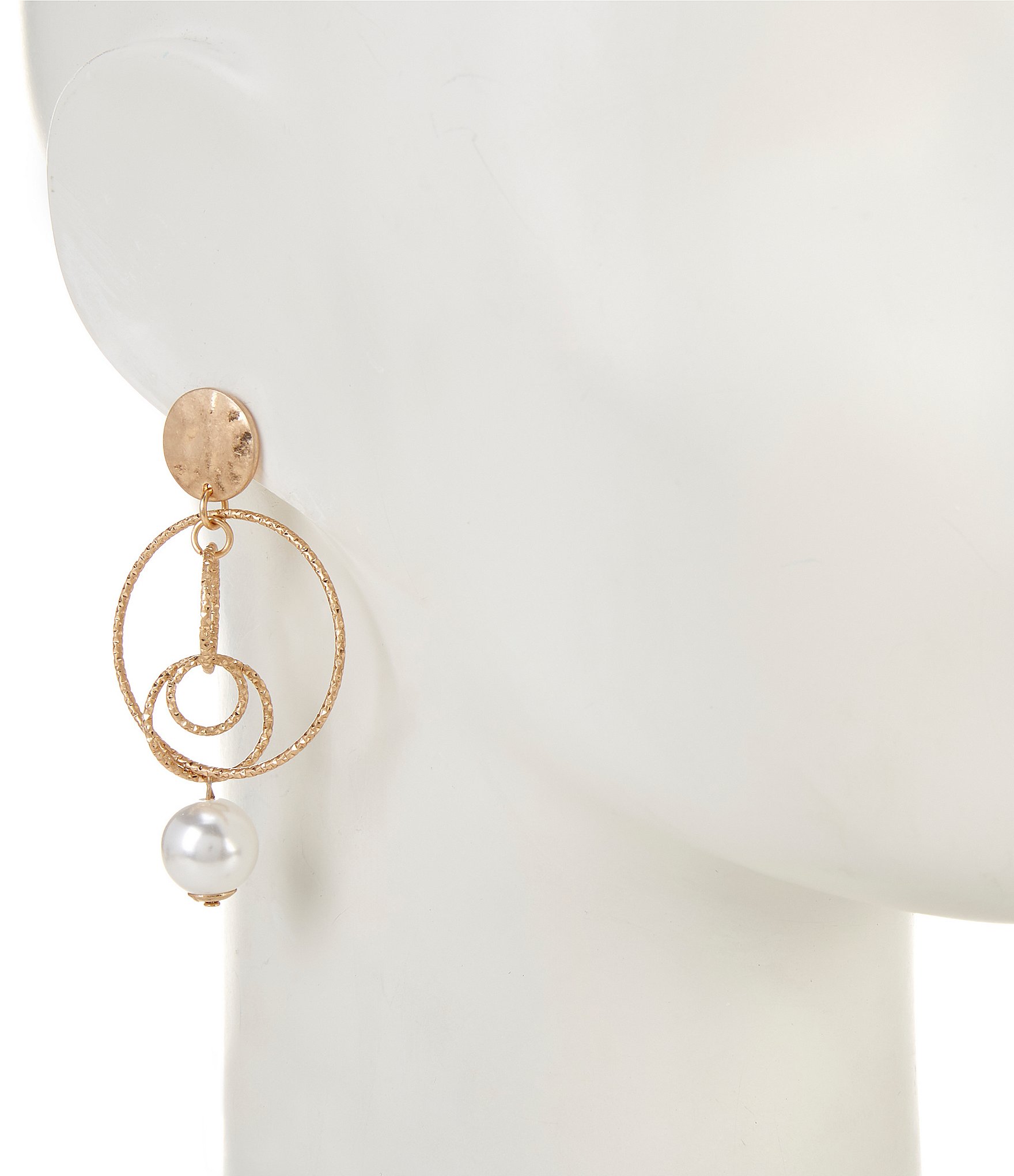 Southern Living Circle Statement Earrings with Pearl