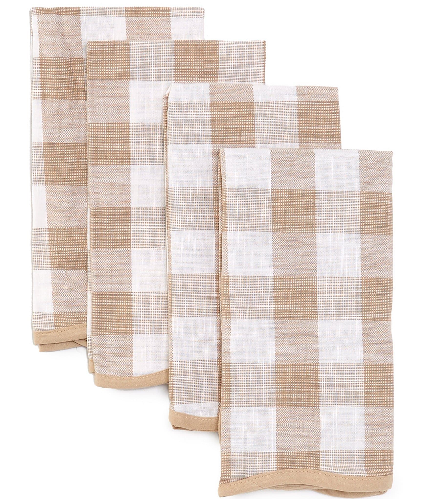 Southern Living Coop Checkered Scallop Napkins, Set of 4