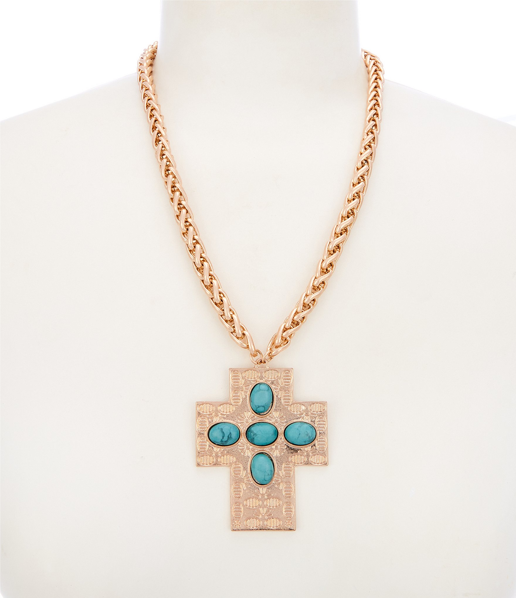 Southern Living Cross Short Pendant Statement Necklace