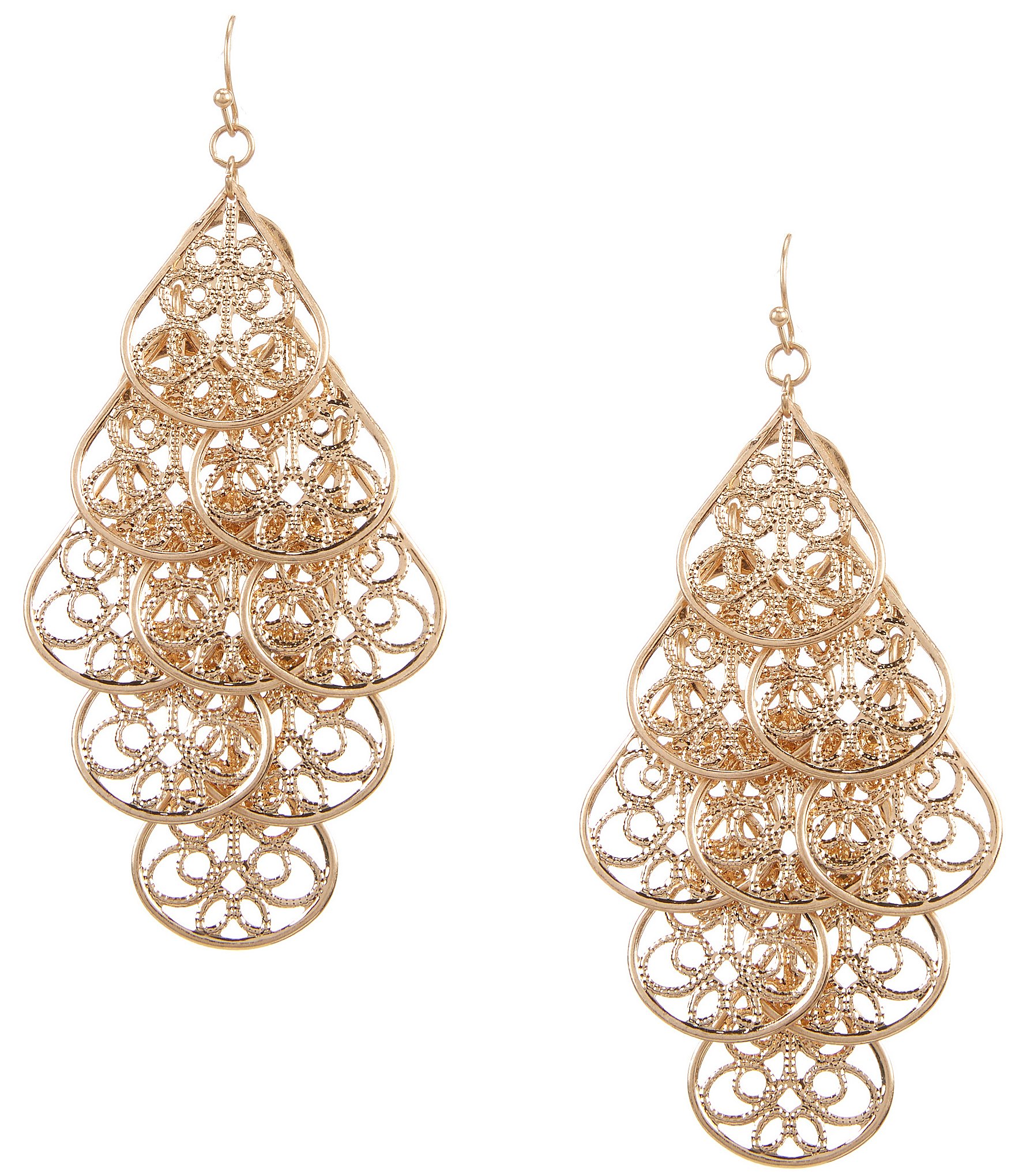 Southern Living Cutout Shakey Teardrop Drop Statement Earrings