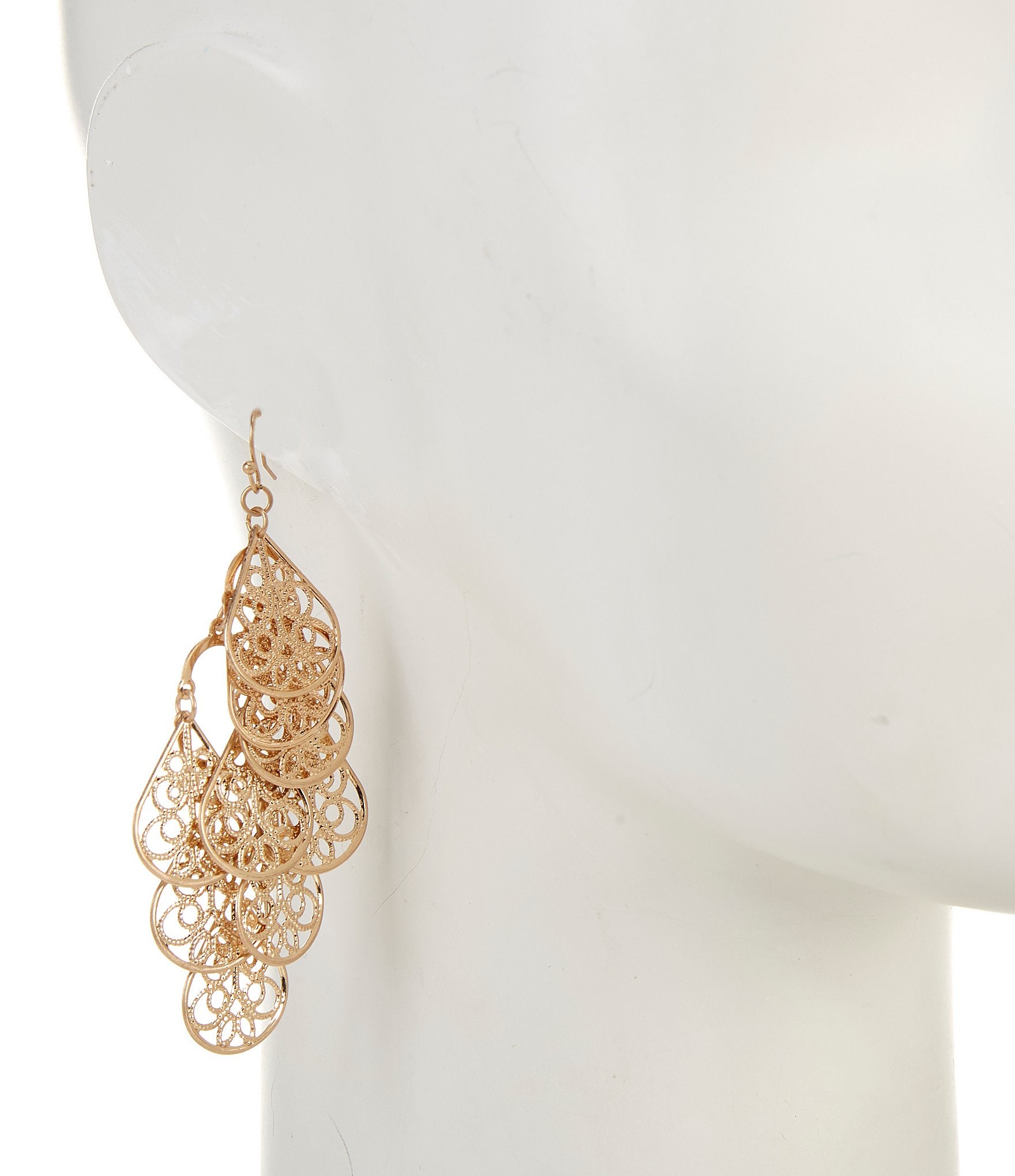 Southern Living Cutout Shakey Teardrop Drop Statement Earrings