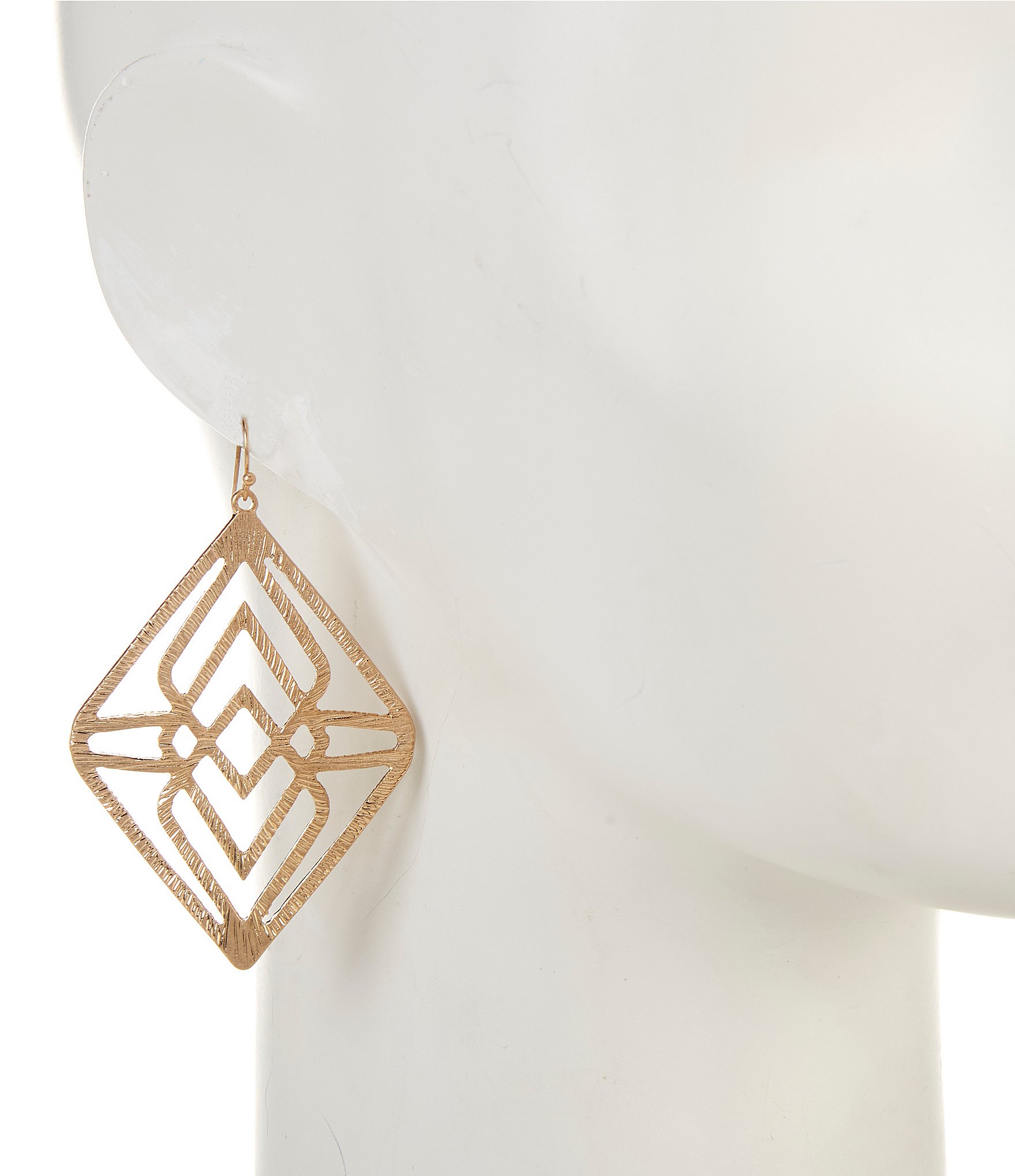 Southern Living Diamond Open Cutout Drop Statement Earrings