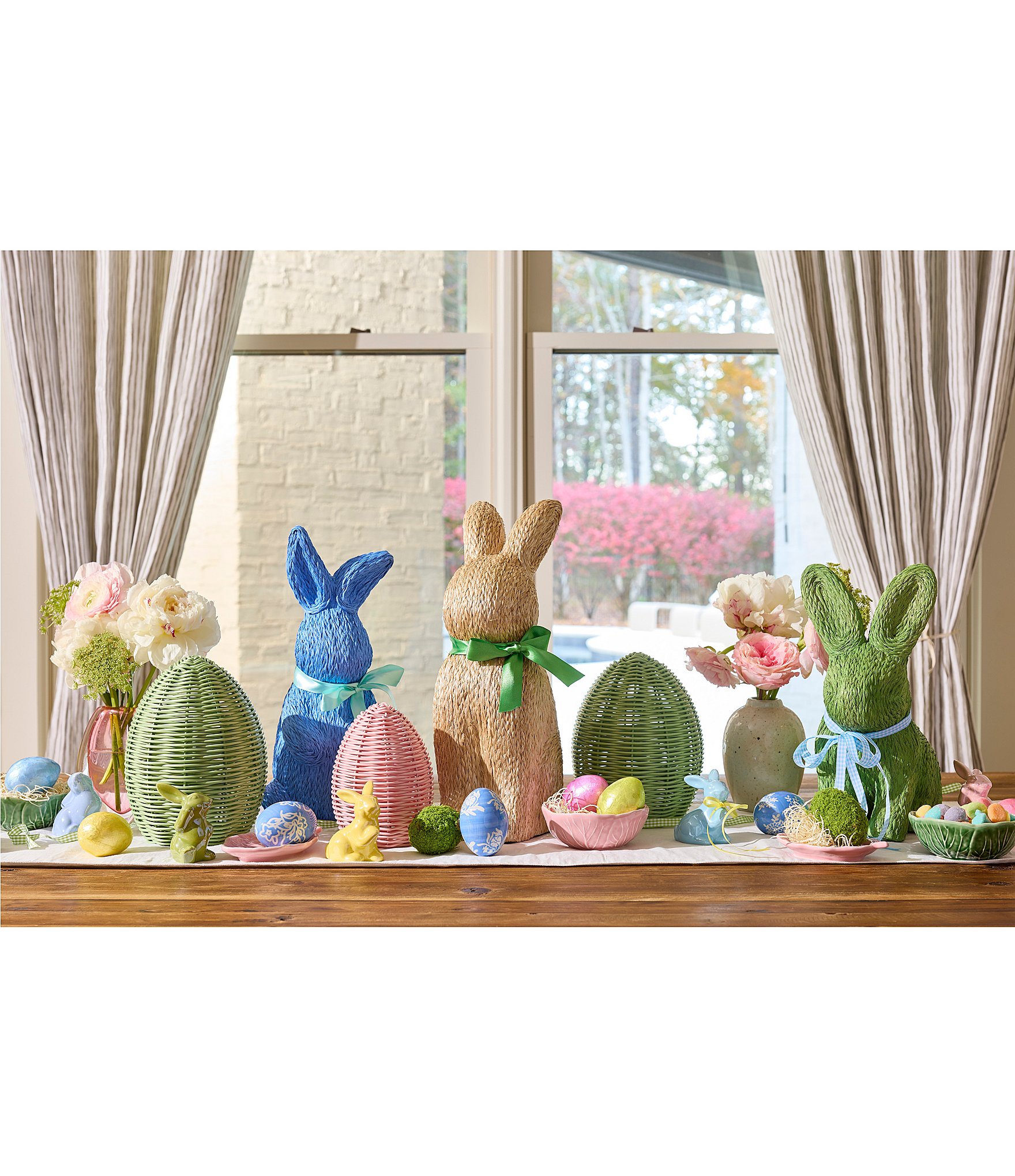 Southern Living Easter Collection Wicker Look Medium Green Egg Tabletop Decor