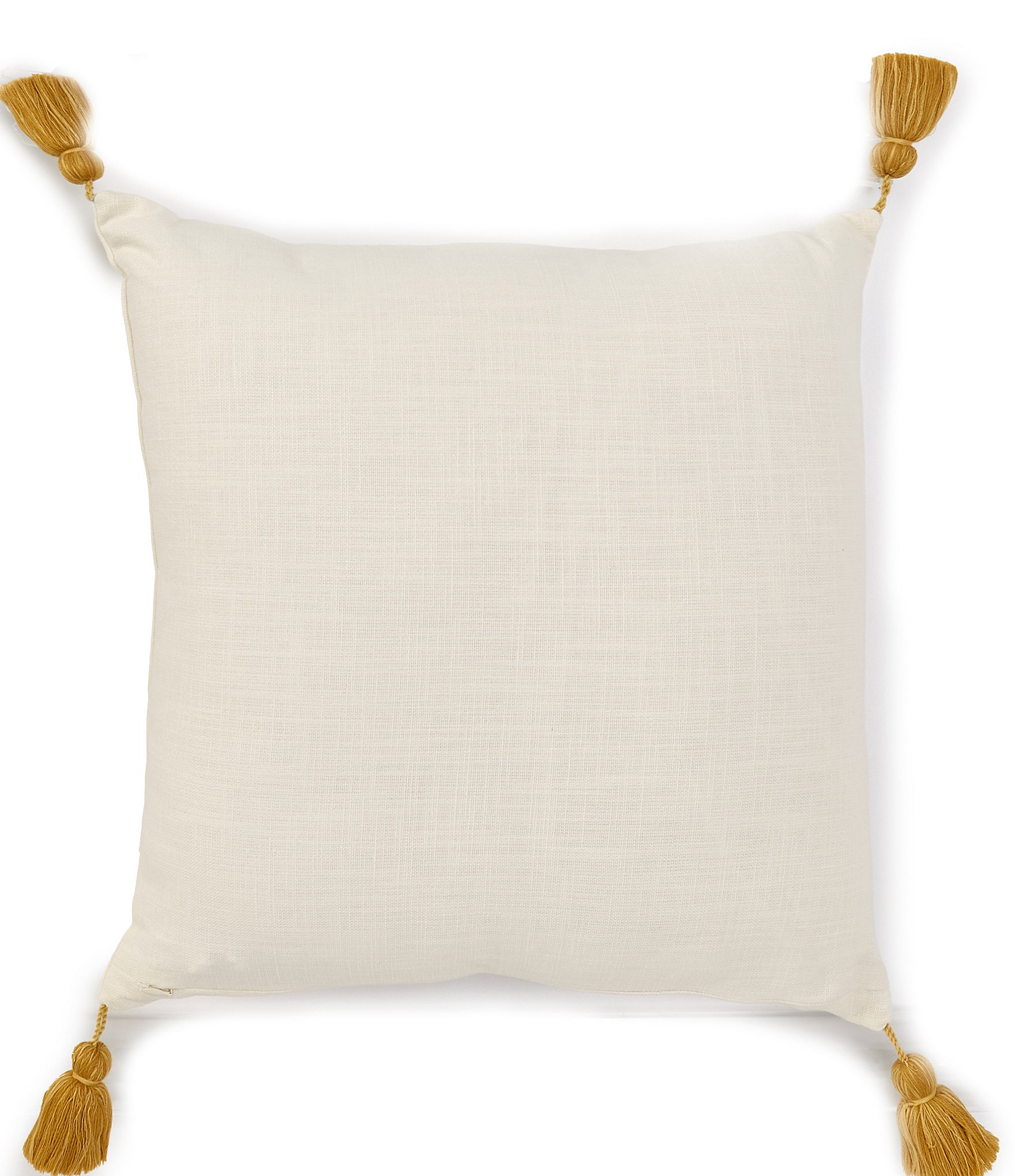 Southern Living Embroidered and Tassel Trim Square Pillow