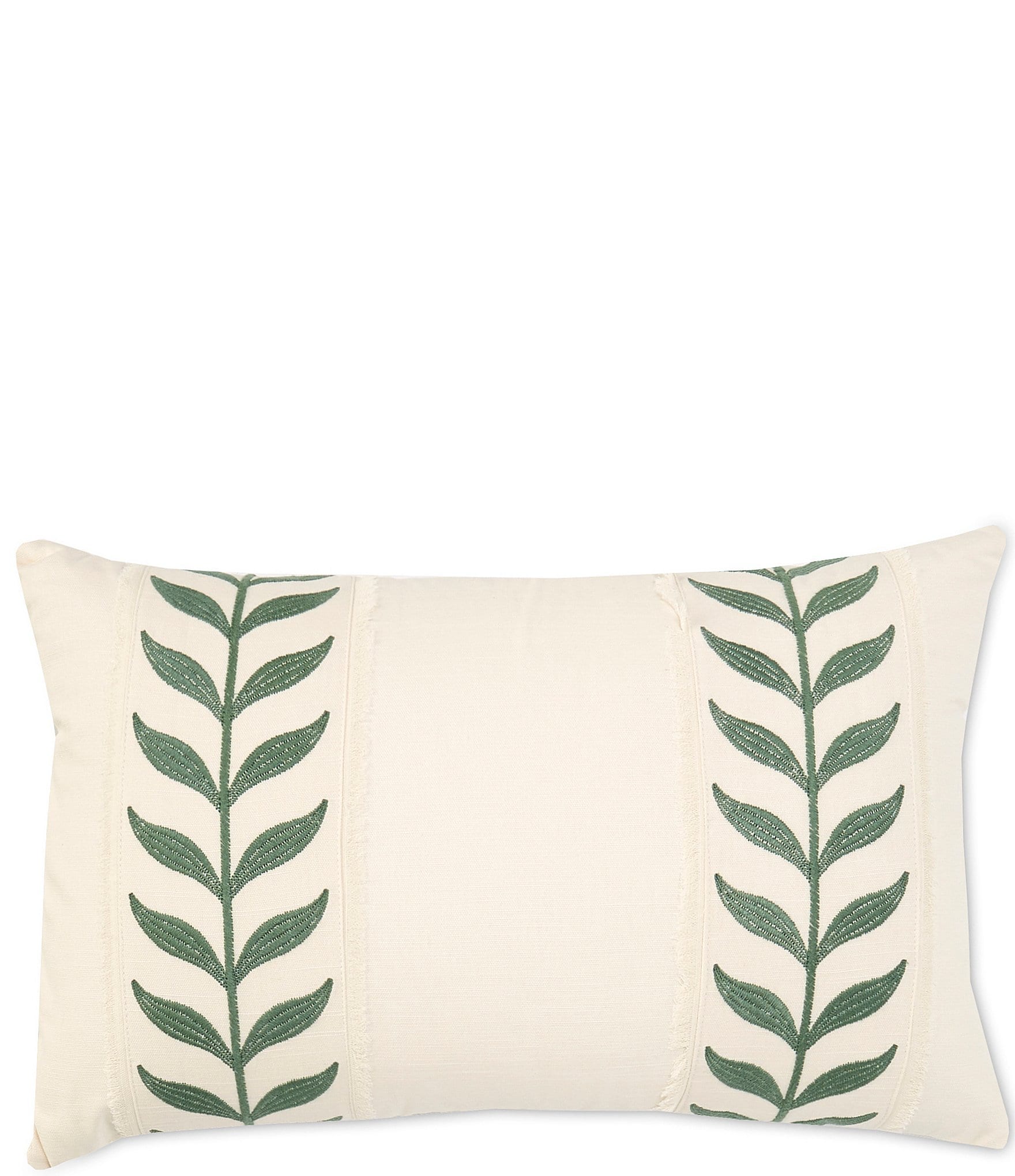 Southern Living Embroidered Leaf Pillow