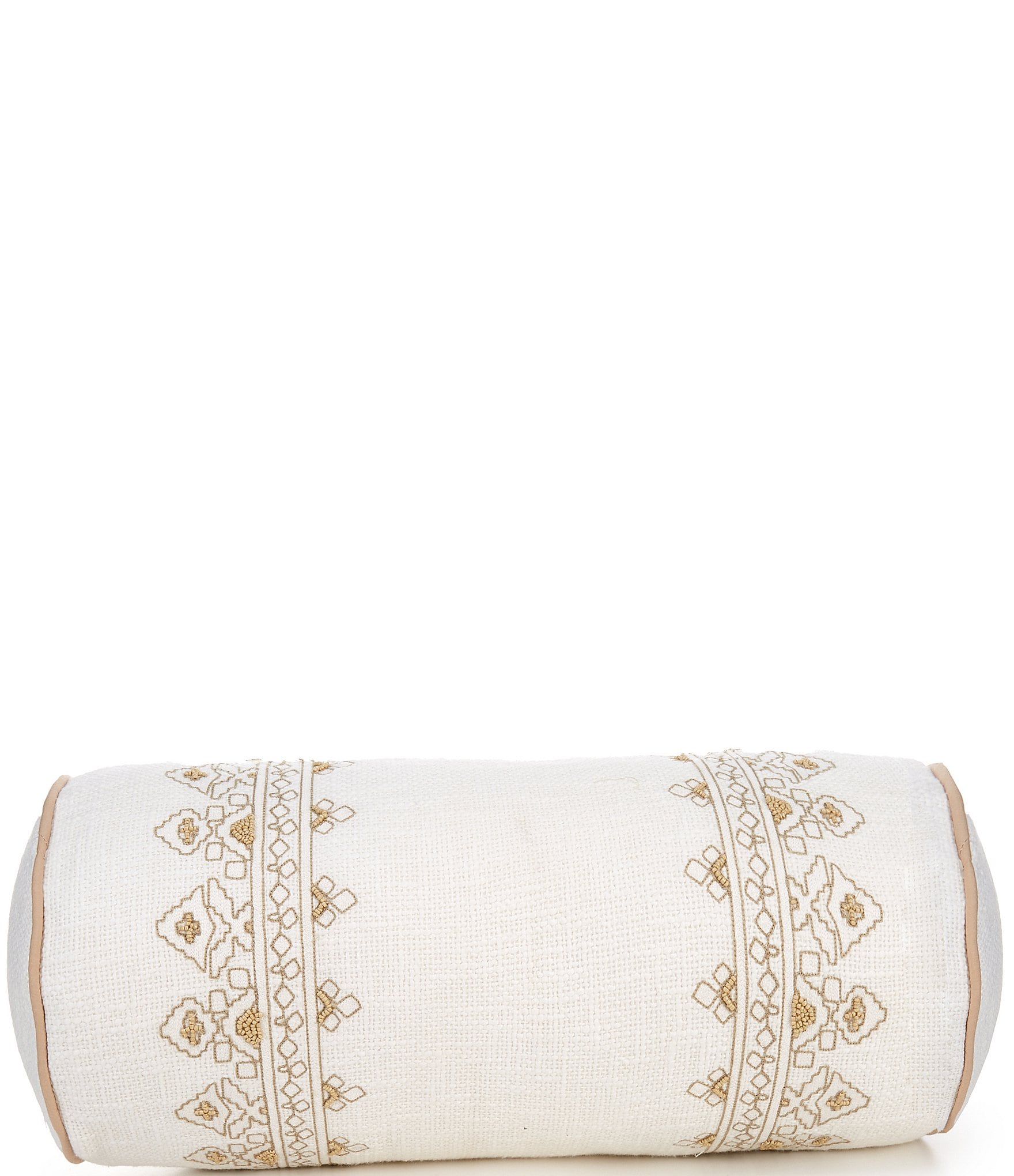 Southern Living Embroidered Neck Roll Pillow