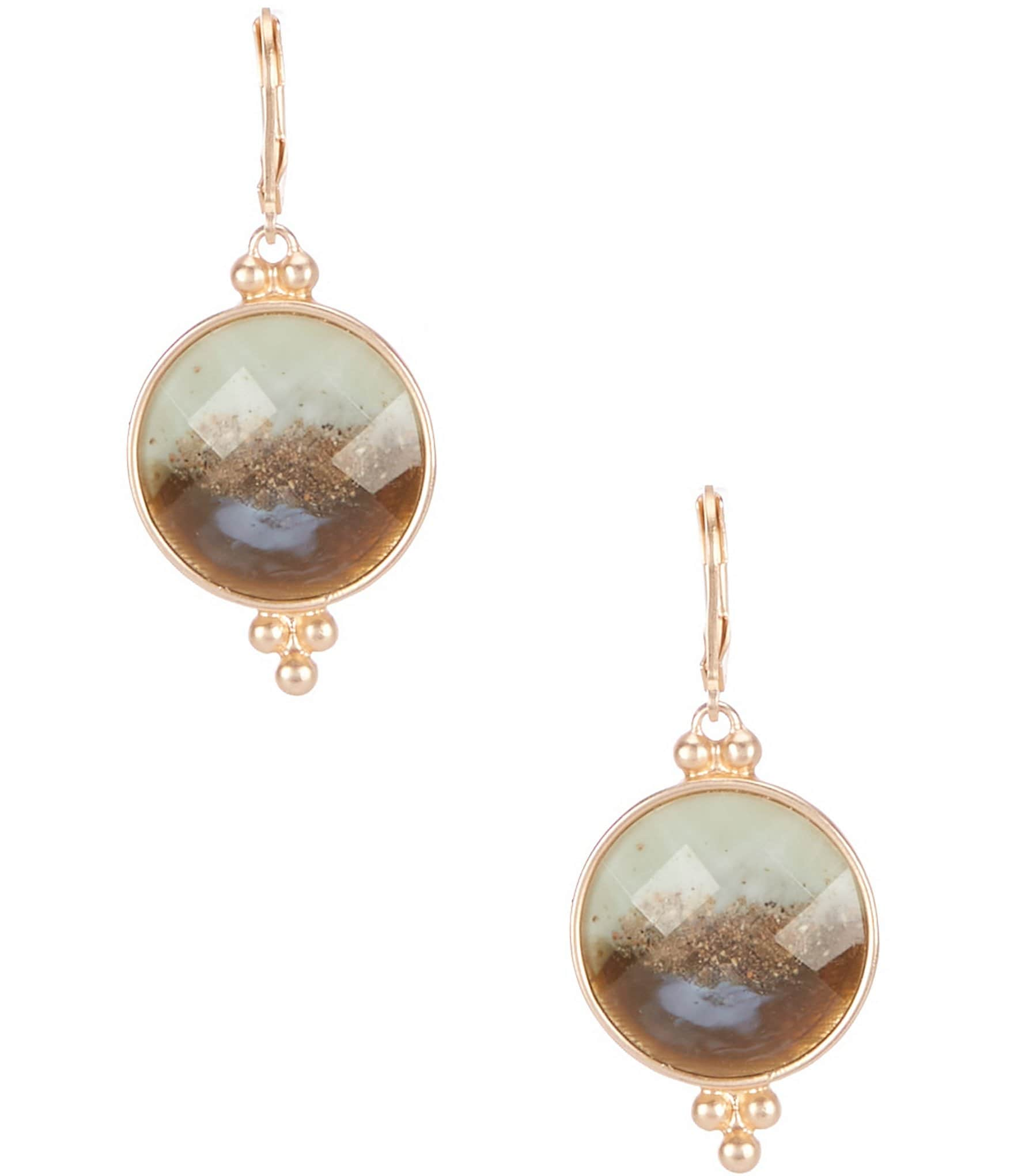 Southern Living Faceted Epoxy Cab Drop Earrings