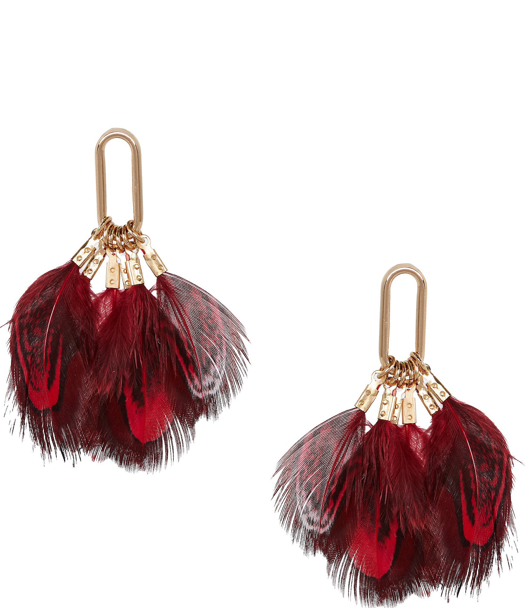 Southern Living Feather Fan Statment Drop Earrings