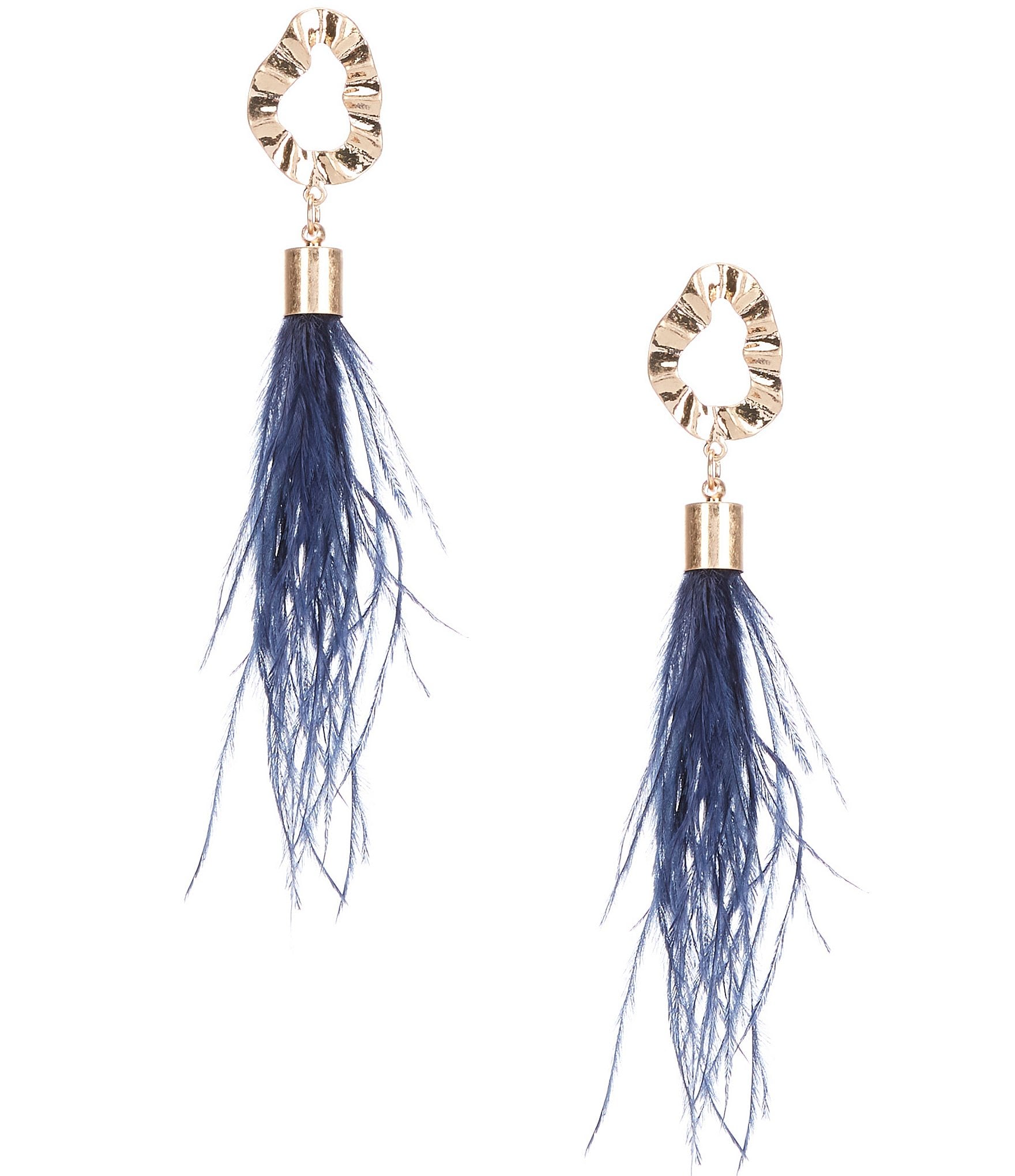 Southern Living Feather Statement Drop Earrings