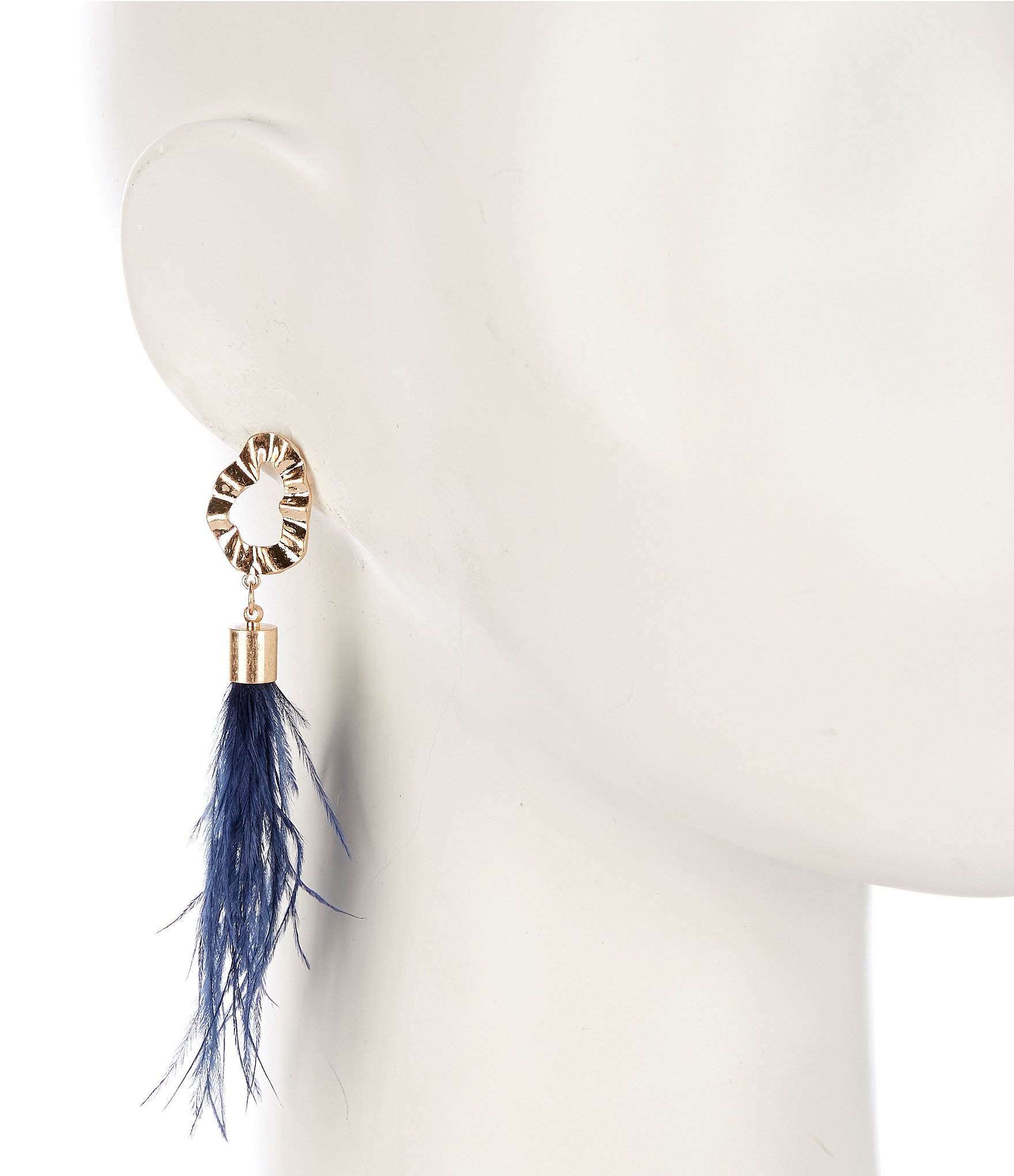 Southern Living Feather Statement Drop Earrings