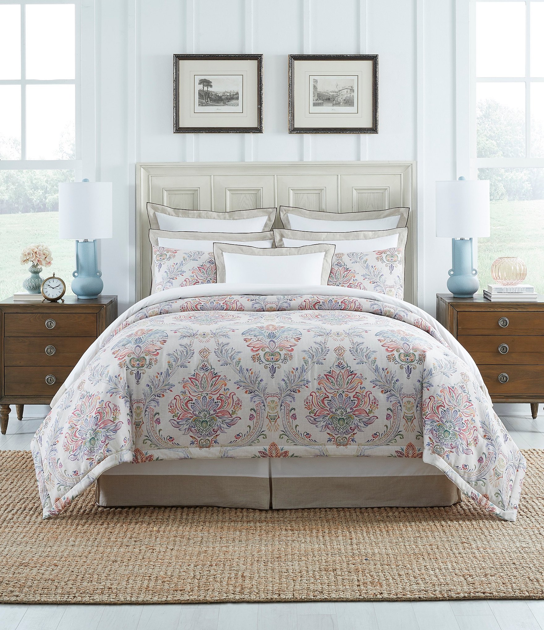 Southern Living authentic Full Queen Mini Set Quilt Shams comforter Symphony Dillards NEW