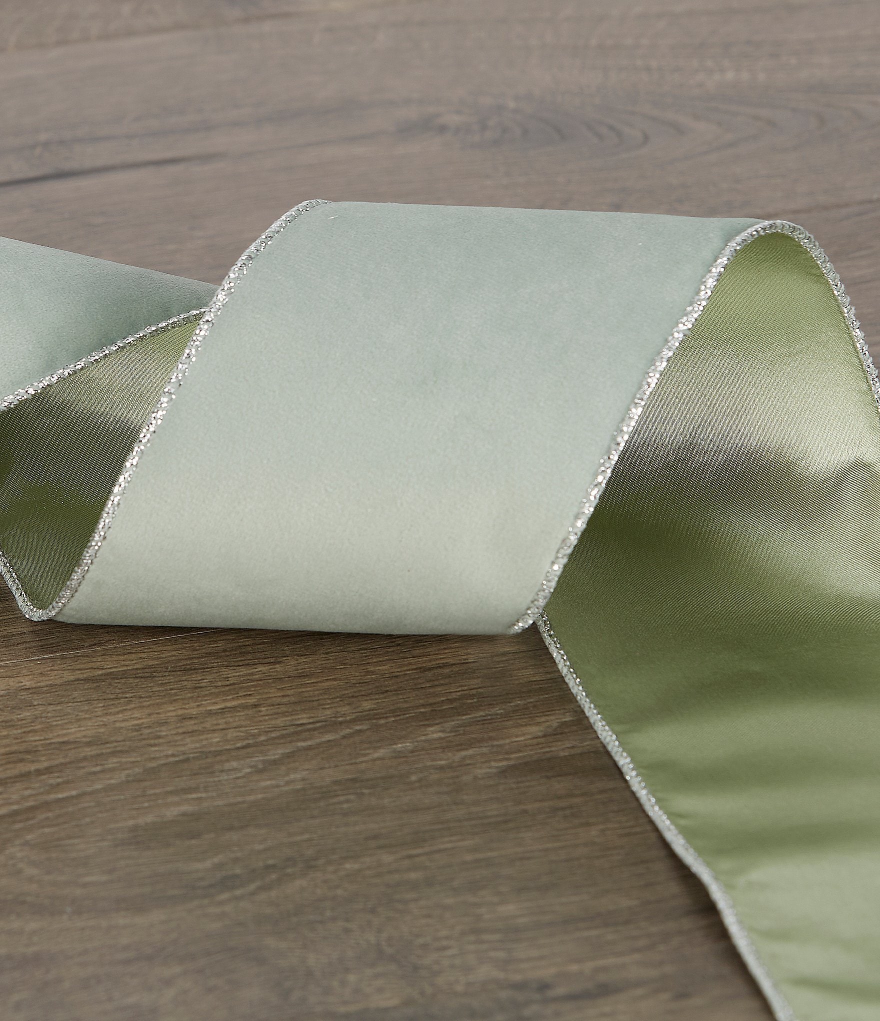 Sea green silk velvet ribbon – Wisteria and Vine