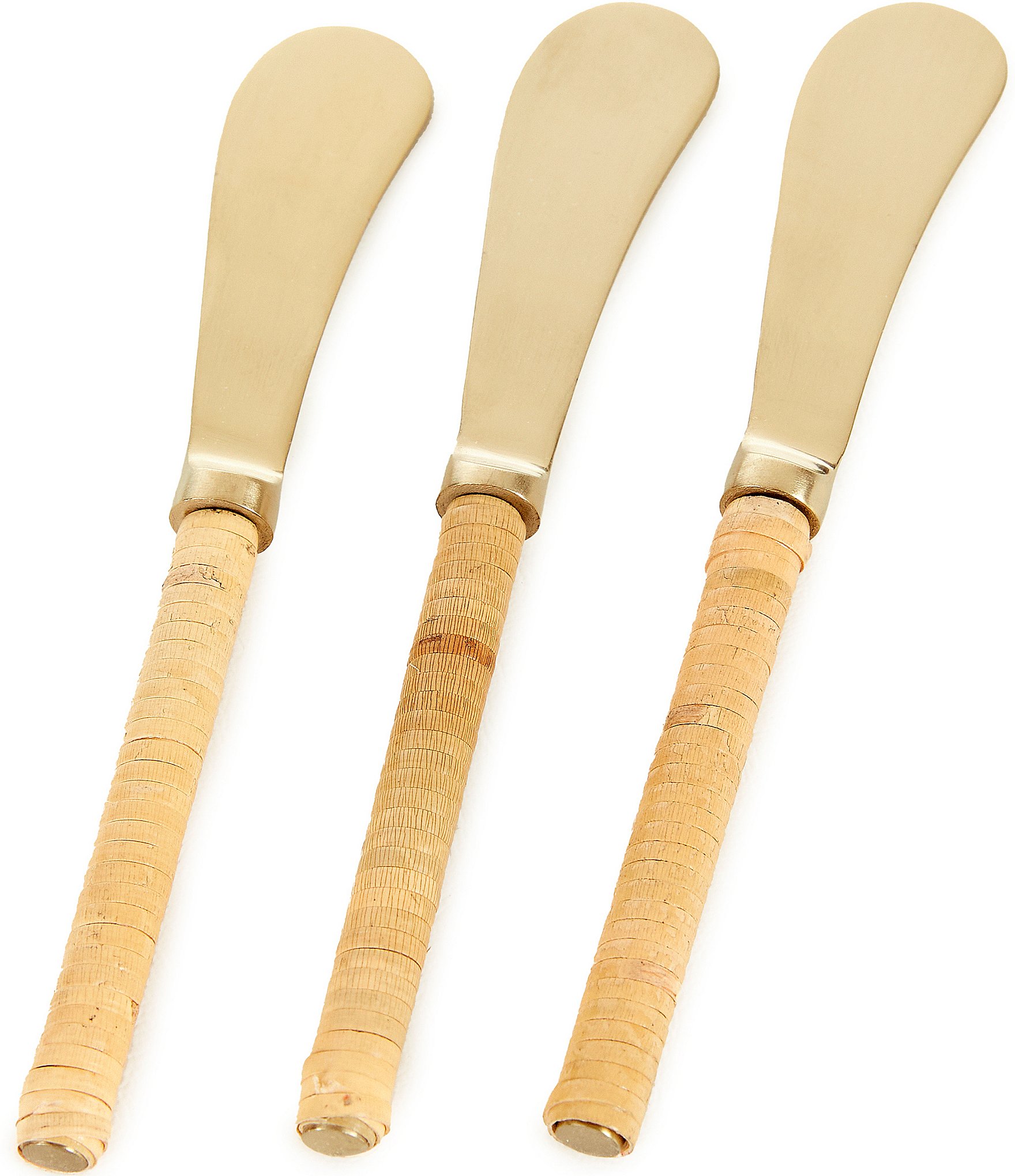 Southern Living Gold Rattan Spreaders, Set of 3