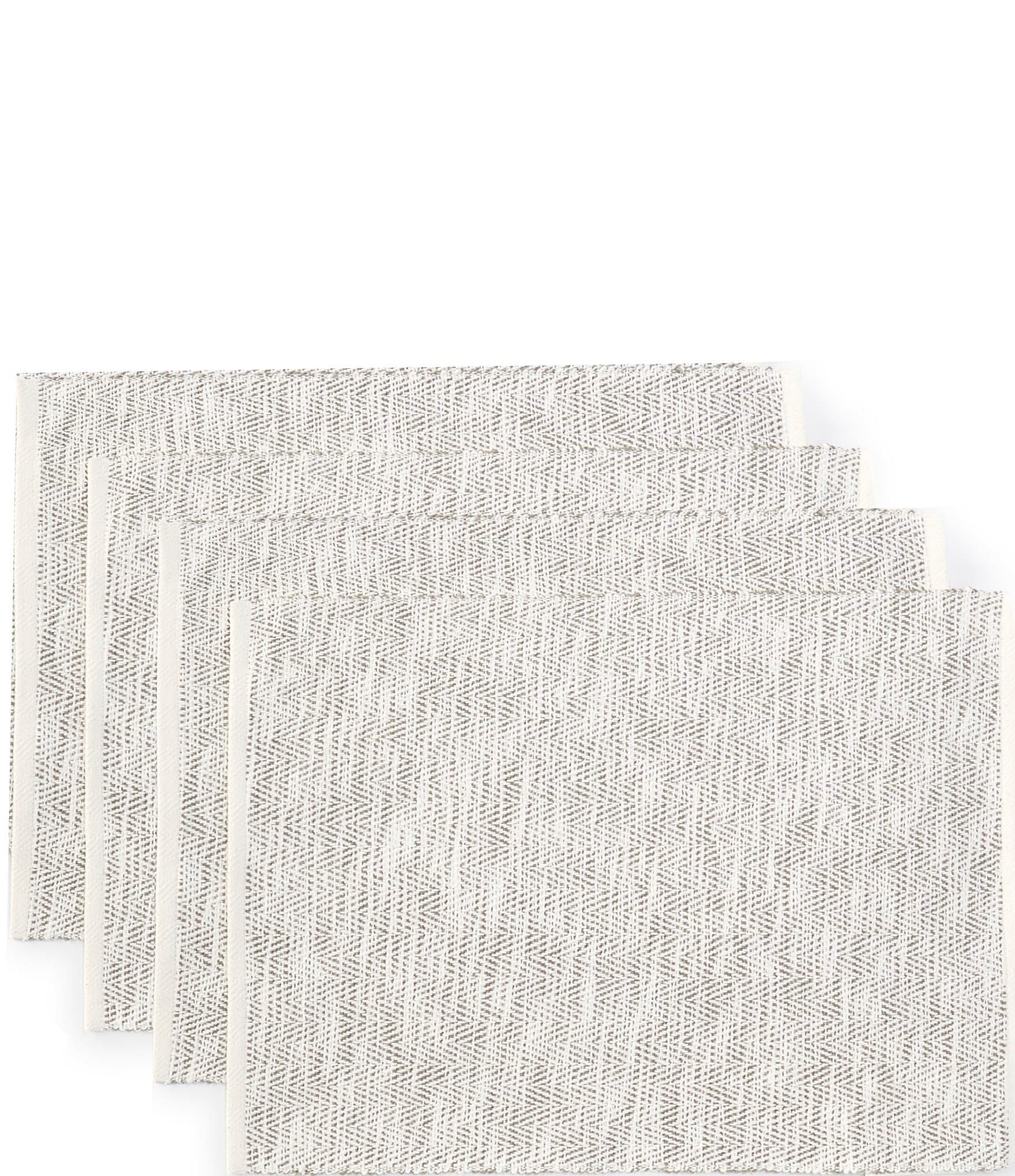 Noble Excellence Grey Herringbone Placemats, Set of 4 | Dillard's