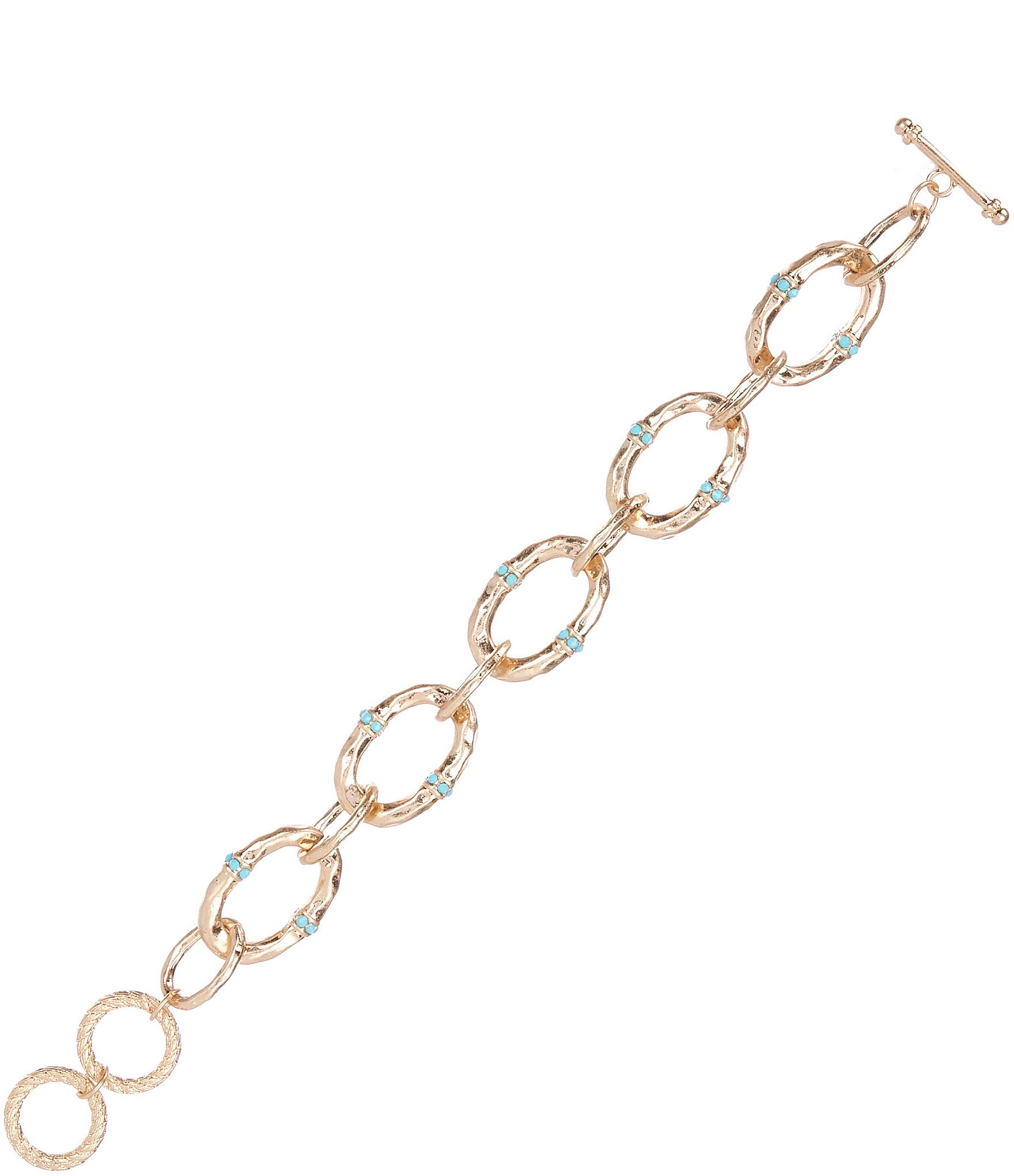 Southern Living Hammered Link Line Bracelet with Stones