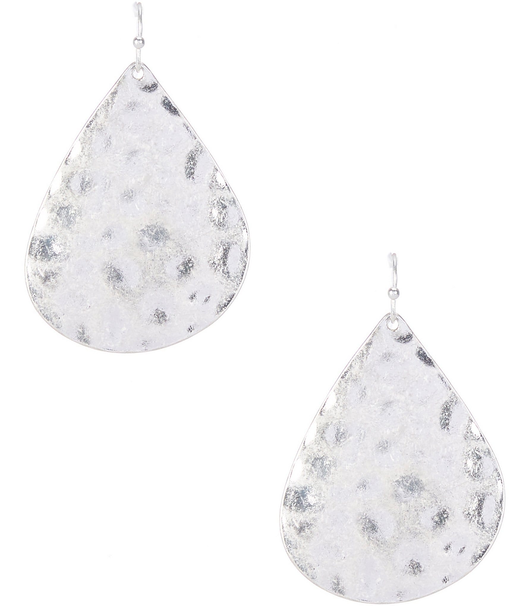 Southern Living Hammered Teardrop Drop Earrings