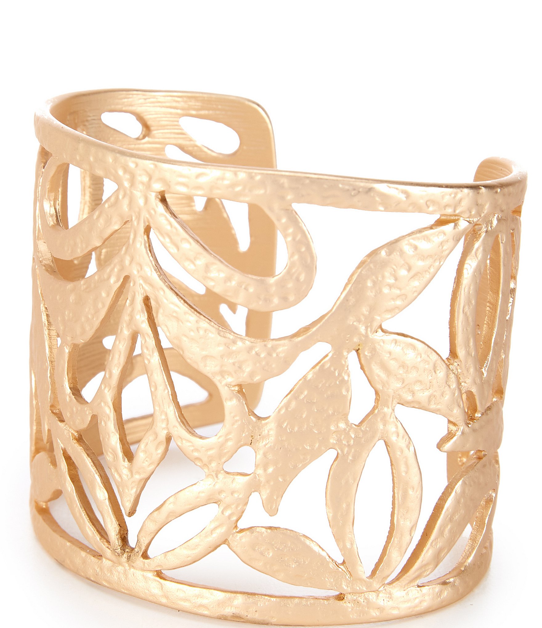 Southern Living Hammered Texture Open Metal Wide Cuff Bracelet | Dillard's