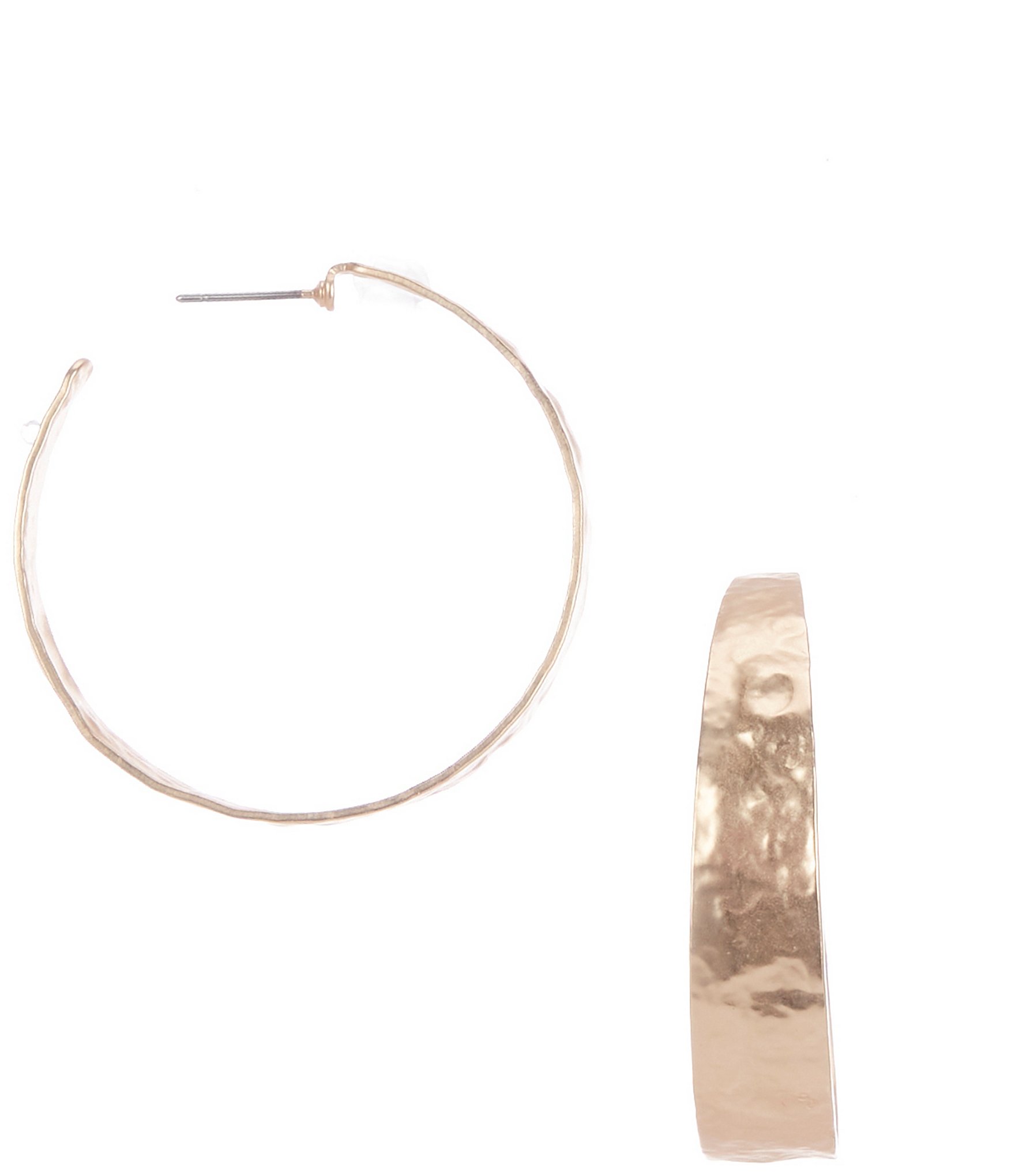 Dot Hammered Hoop Earring - Abigail Fox Designs