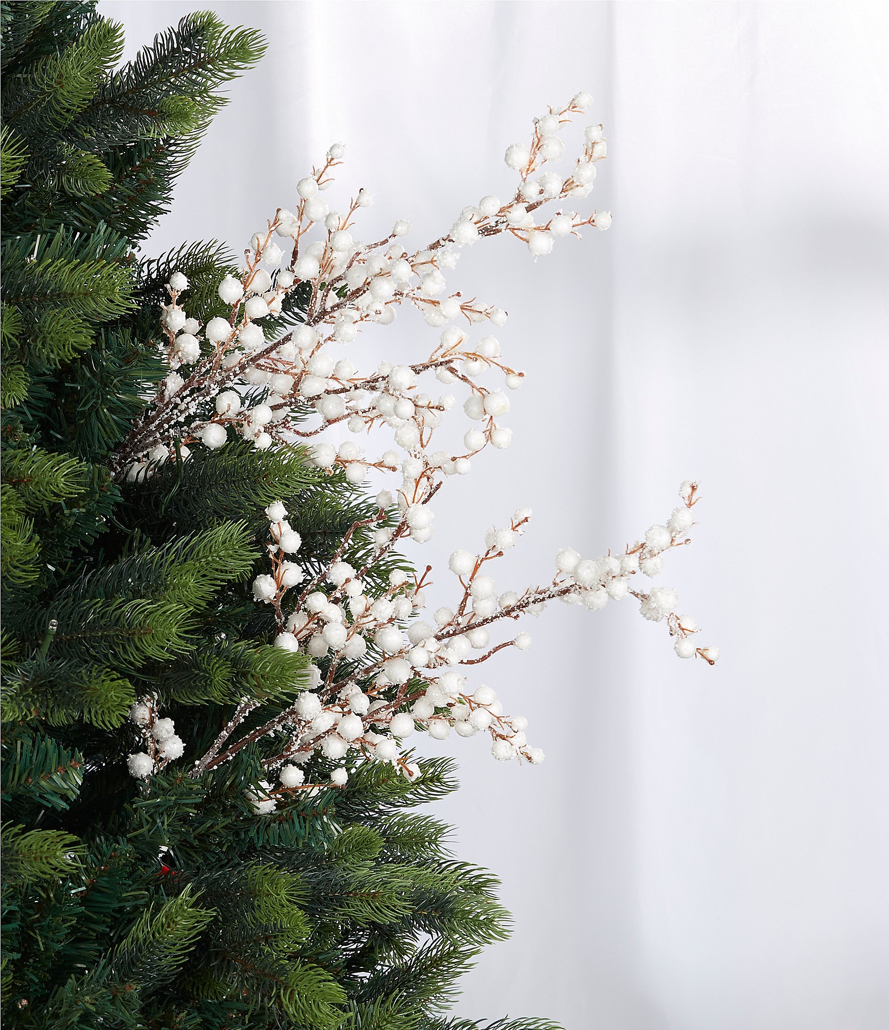 Southern Living Holly Jolly Collection White Snowed Berry Branch