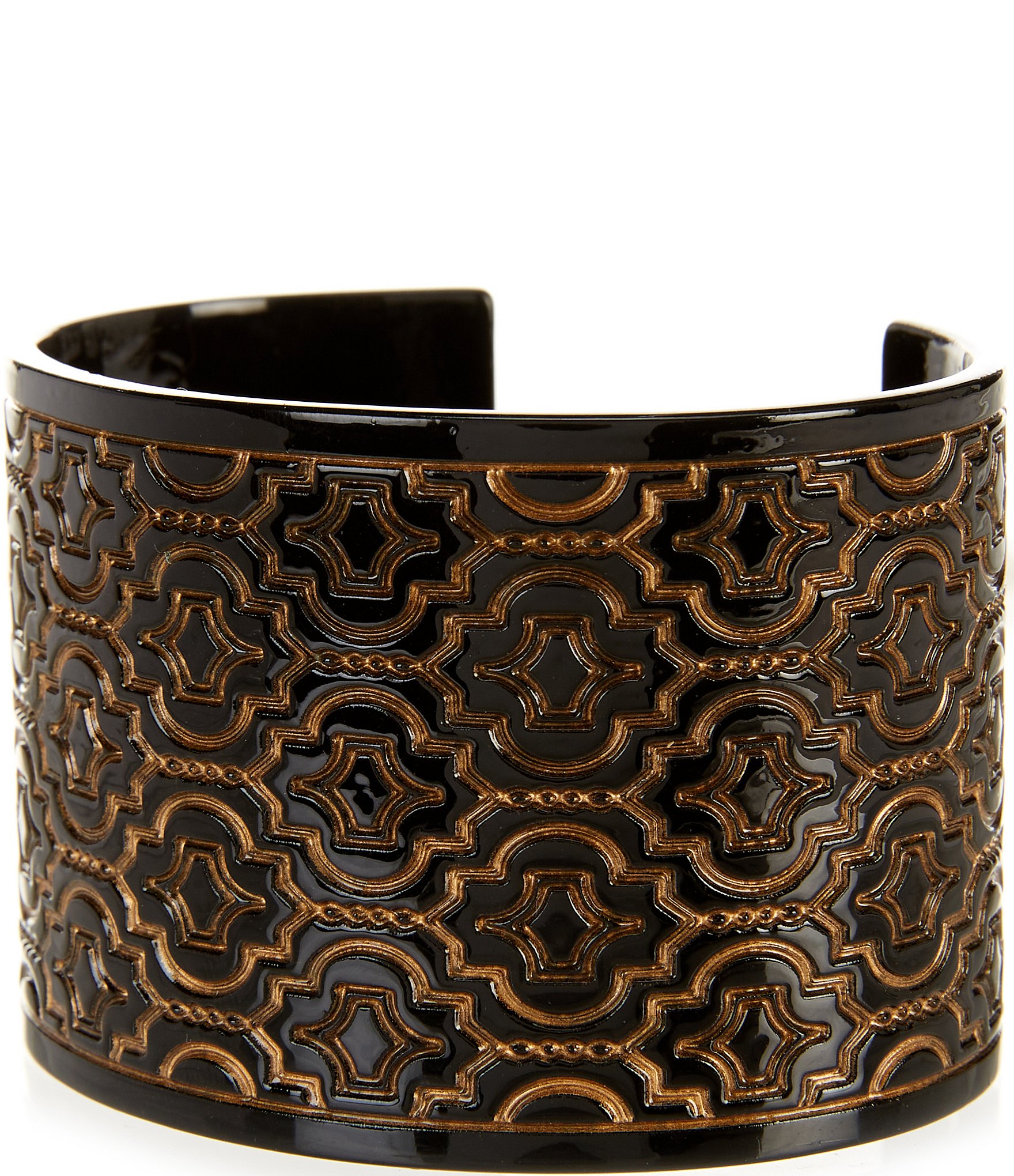 Southern Living Jet & Gold Decorative Wide Cuff Bracelet