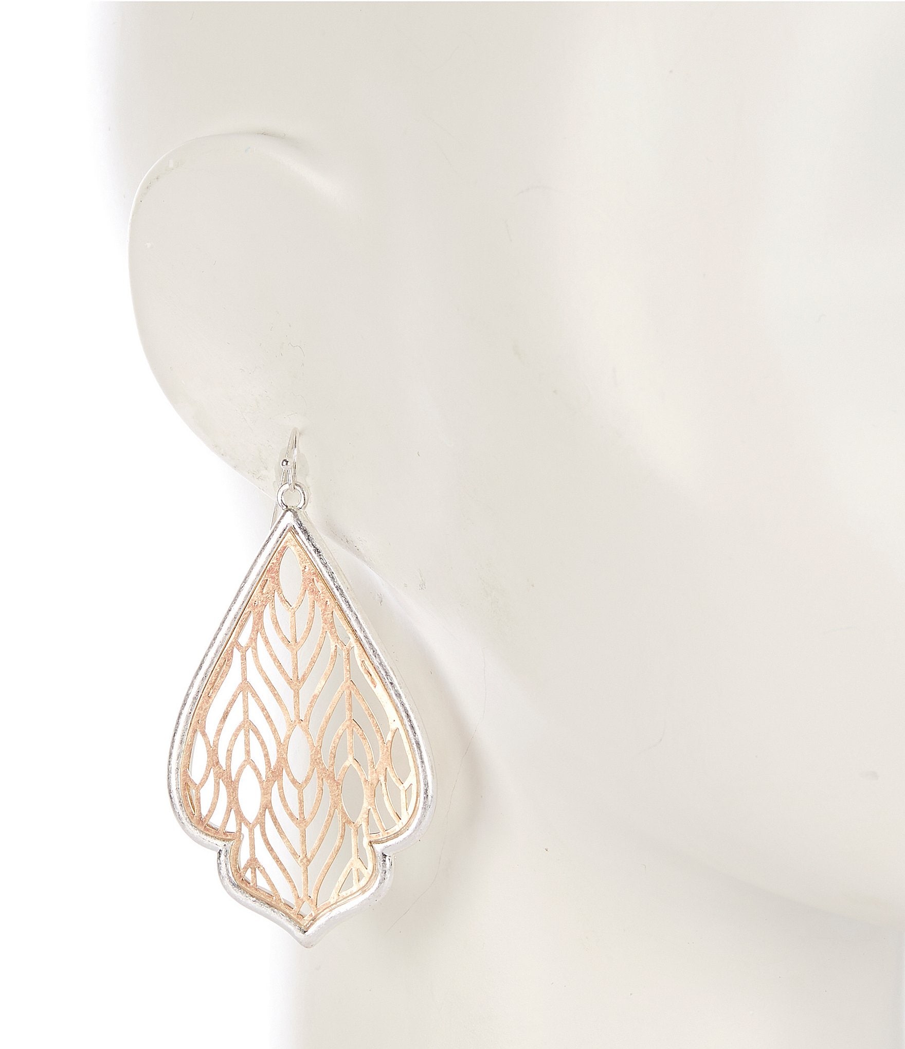 Southern Living Laser Cut Two Tone Drop Earrings