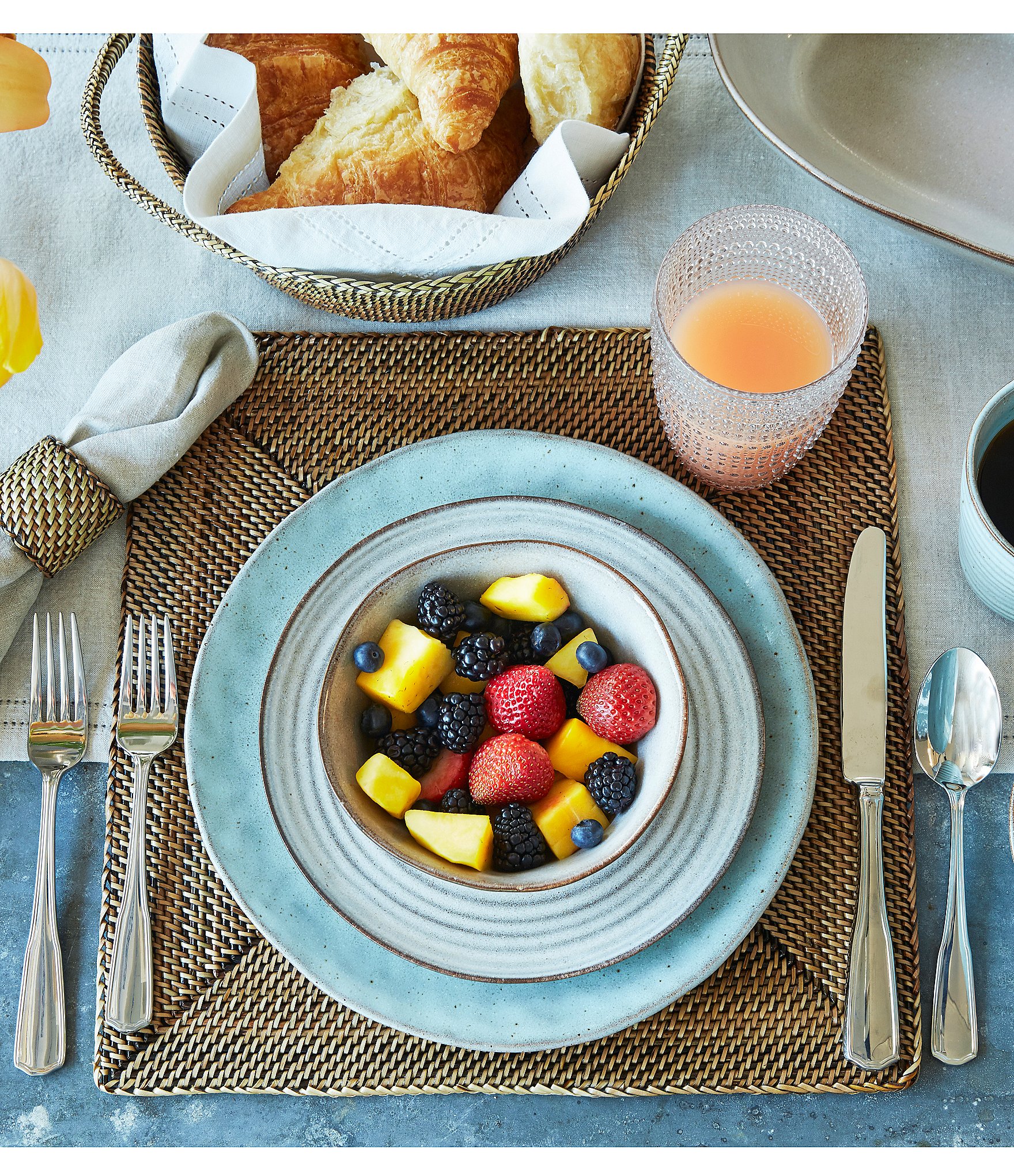Southern Living Leigh 45-Piece Stainless Steel Flatware Set