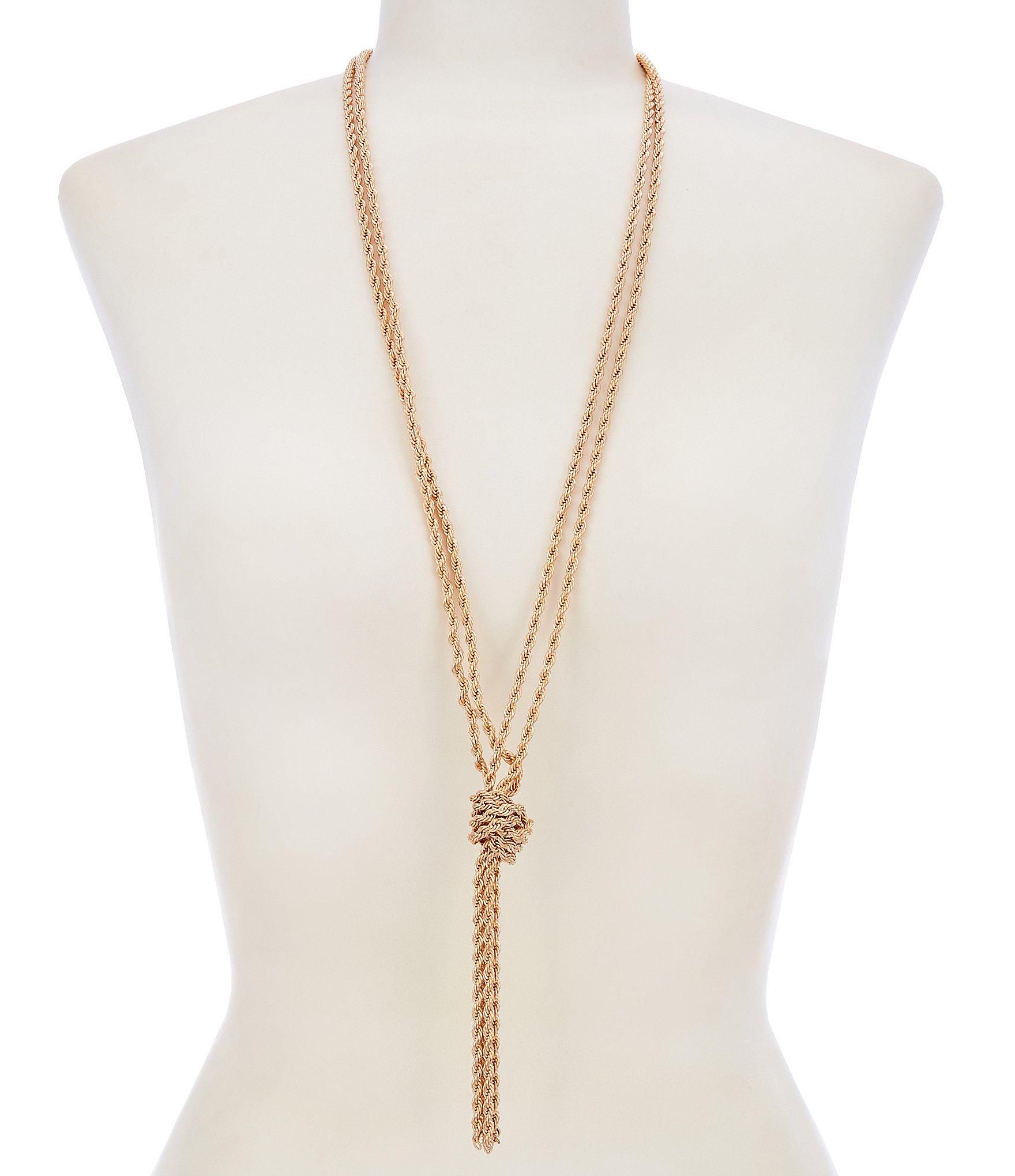 Southern Living Long Chain Tassel Knot Y-Necklace
