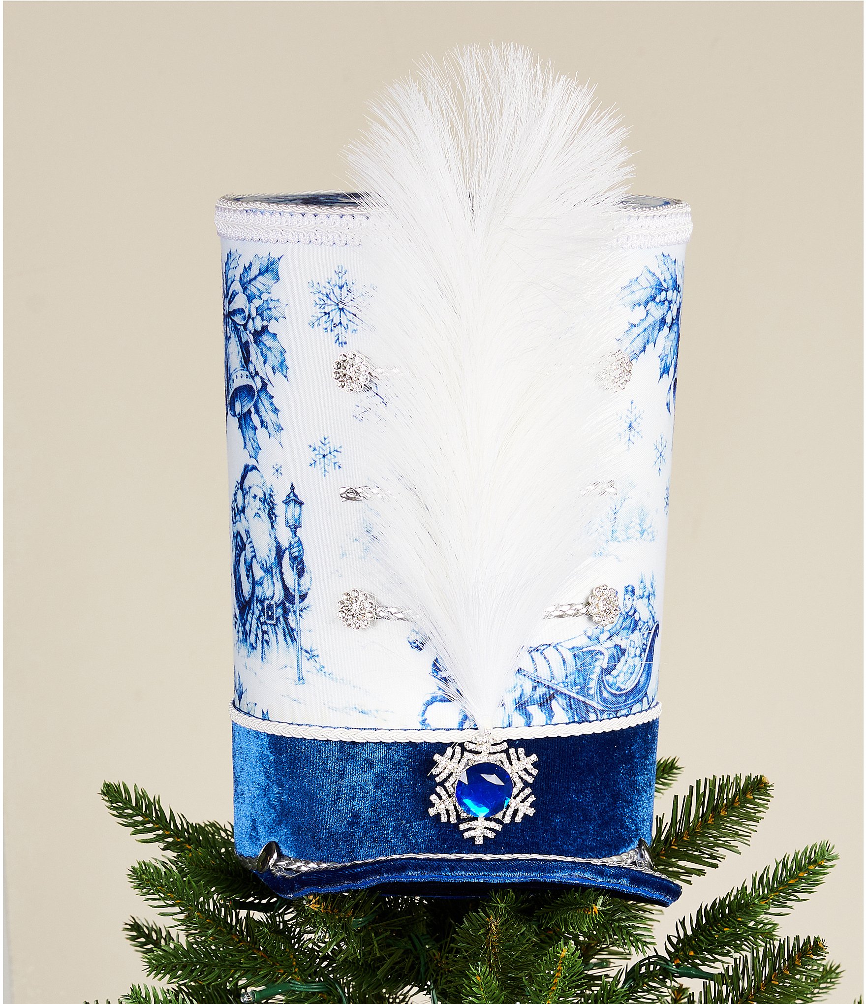 Southern Living Meet Me Under The Mistletoe Collection Toile Nutcracker Hat Tree Topper