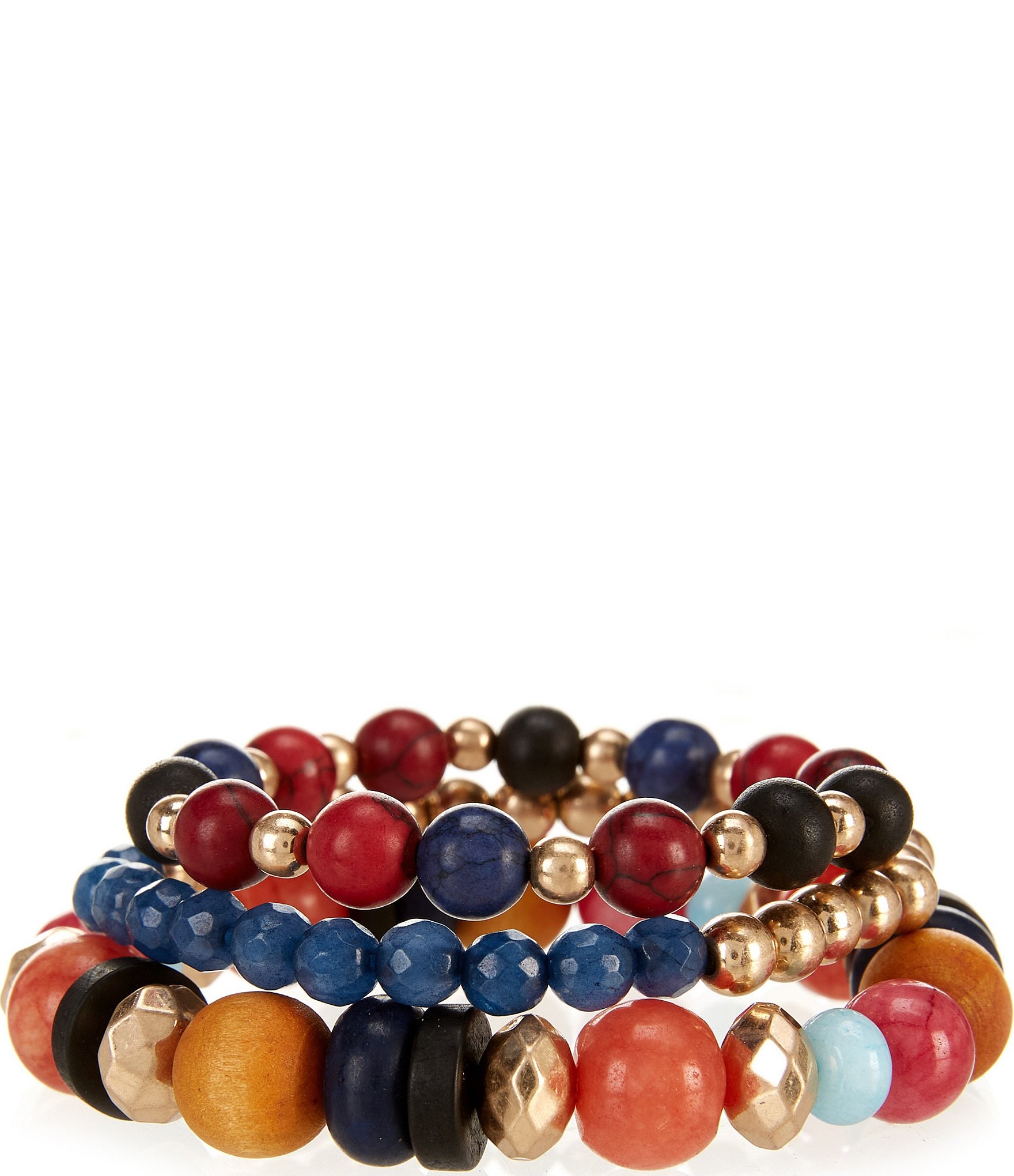 Southern Living Mixed Media Stretch Bracelet Set