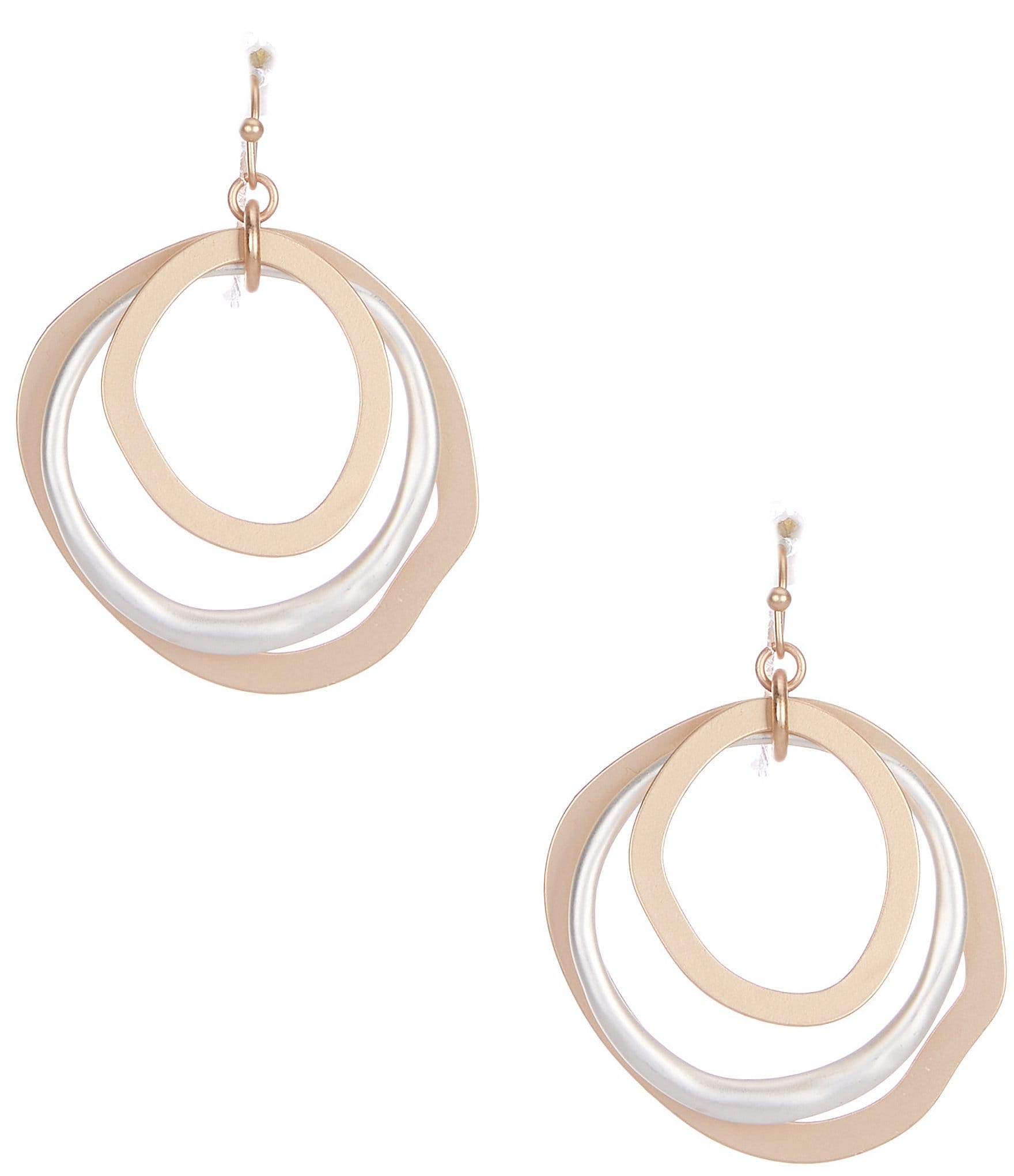 Southern Living Multi Textured Orbital Drop Earrings