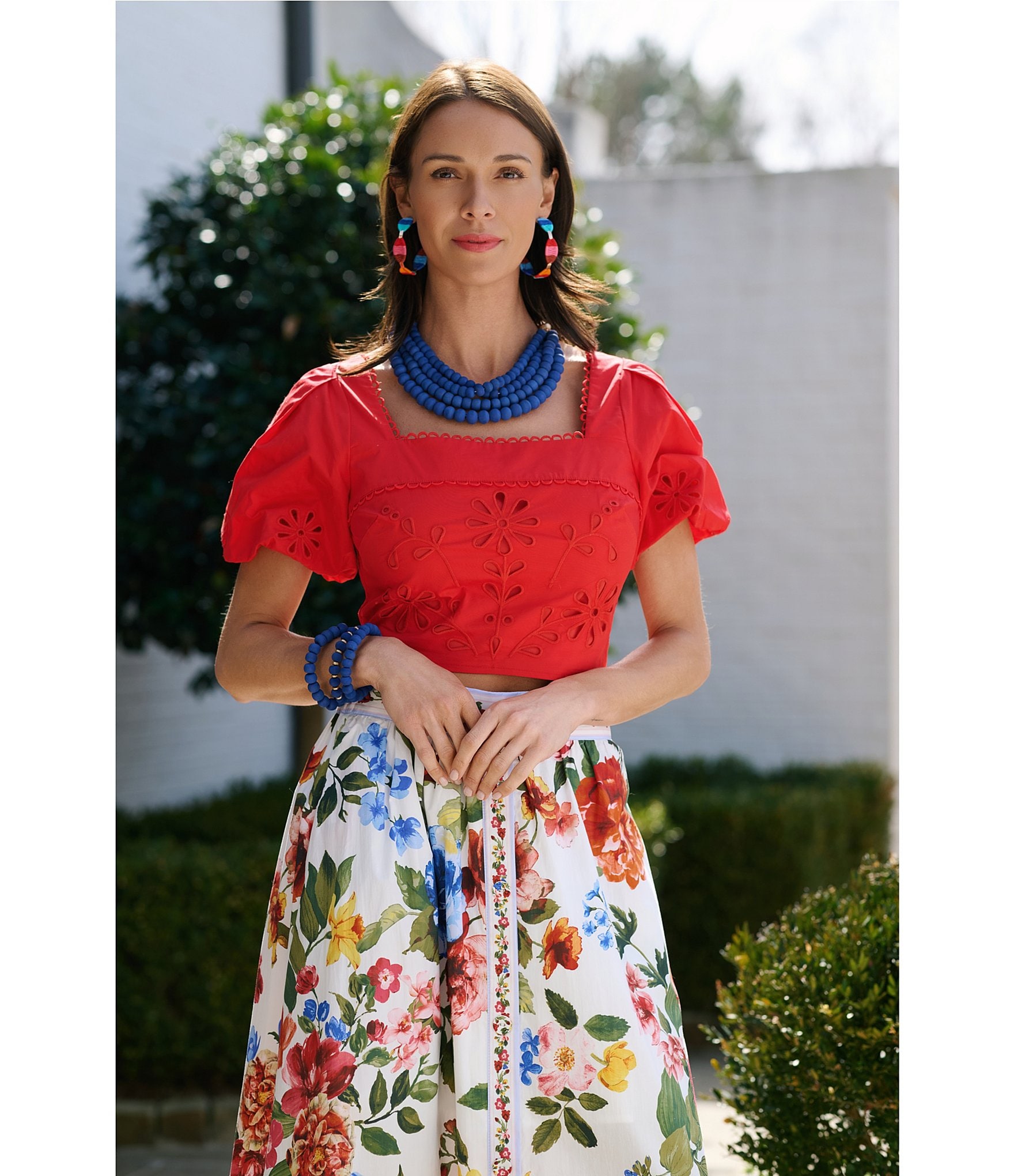 Southern Living Rainbow Multi-Thread Wrapped Resort Hoop Earrings