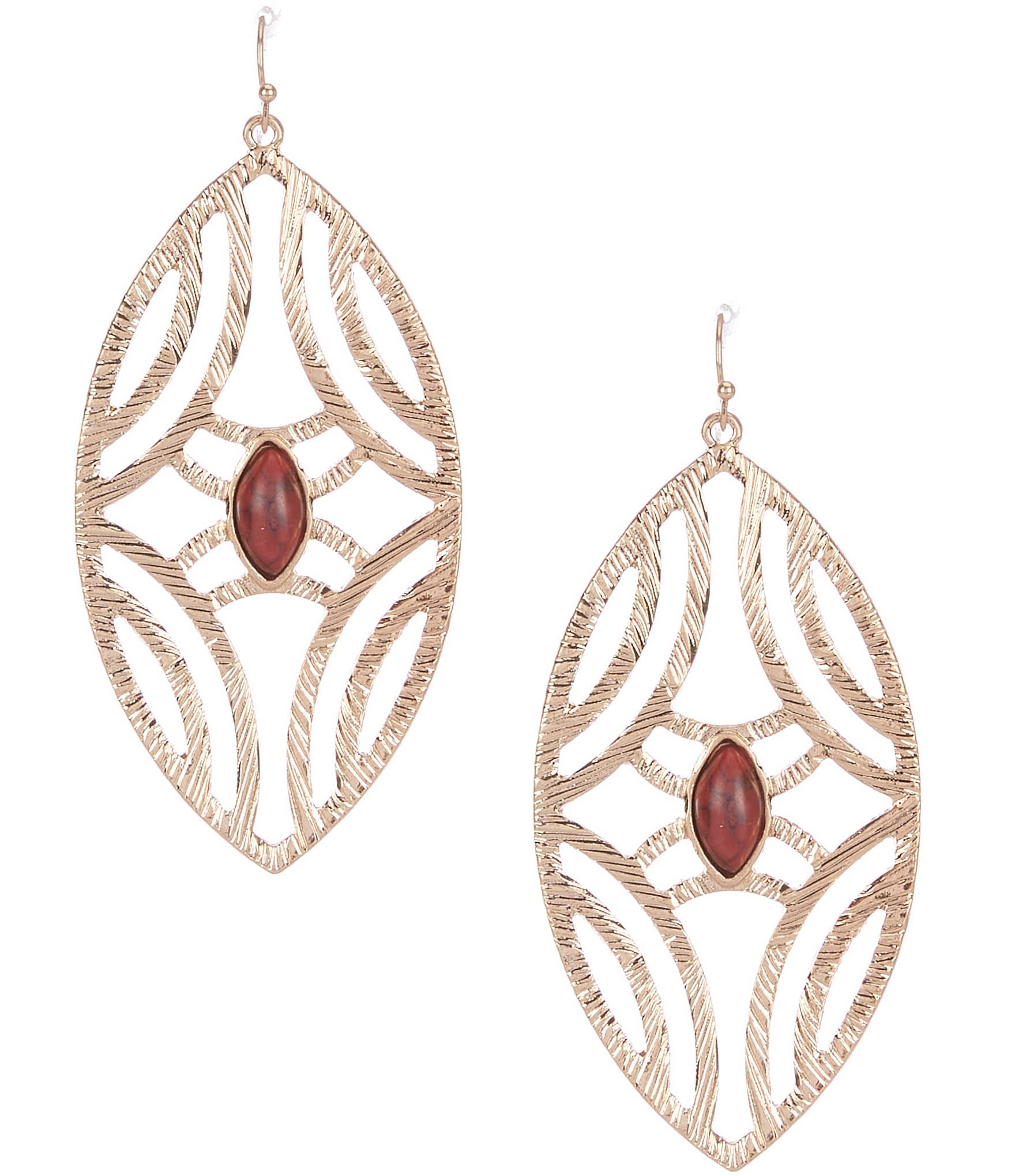 Southern Living Oval with Semi Precious Stone Drop Earrings