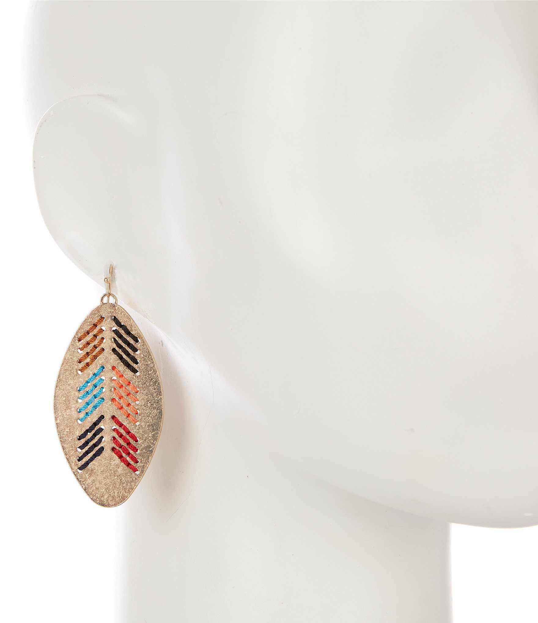 Southern Living Oval with Threaded Detail Drop Earrings