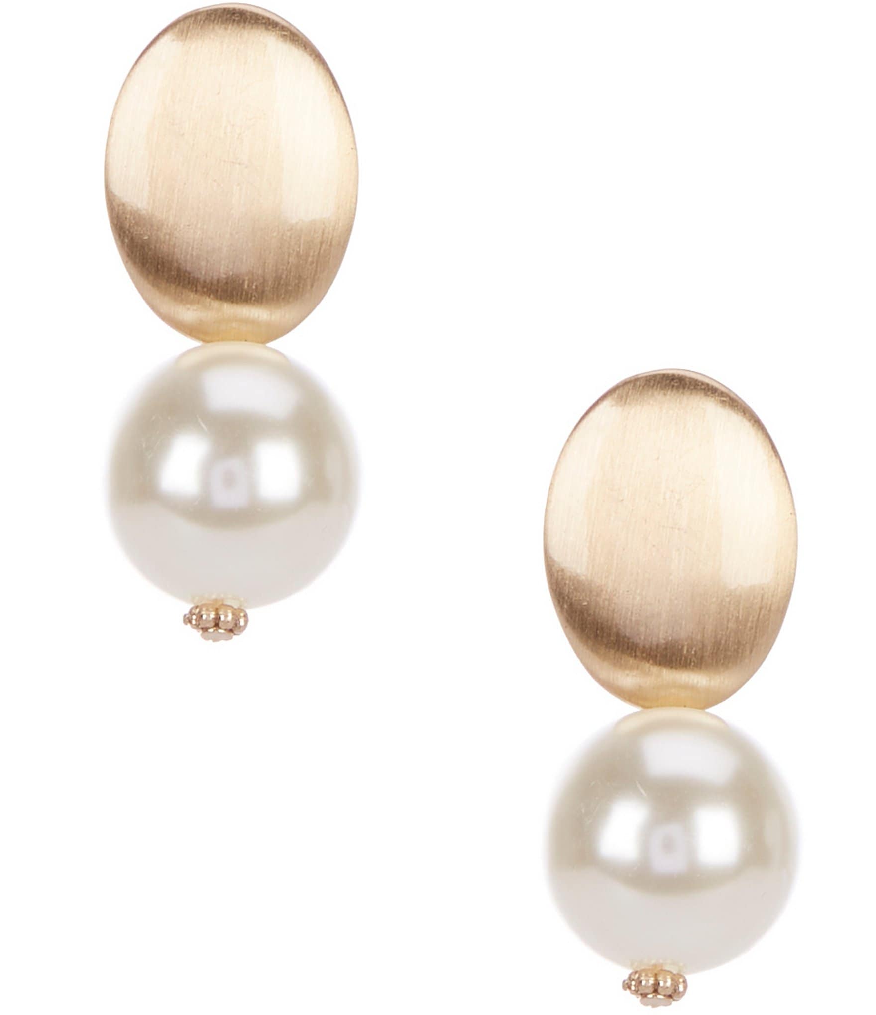 Southern Living Pearl Oval Drop Earrings