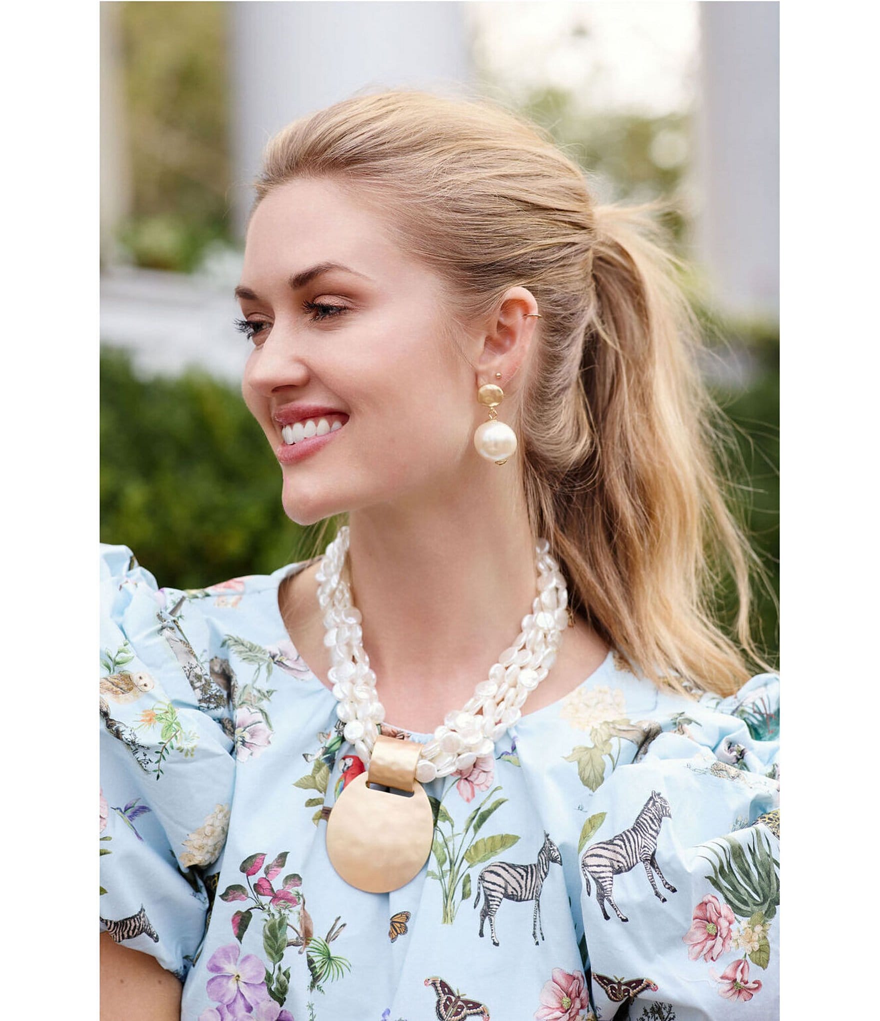 Southern Living Pearl Torsade Pendant Statement Necklace