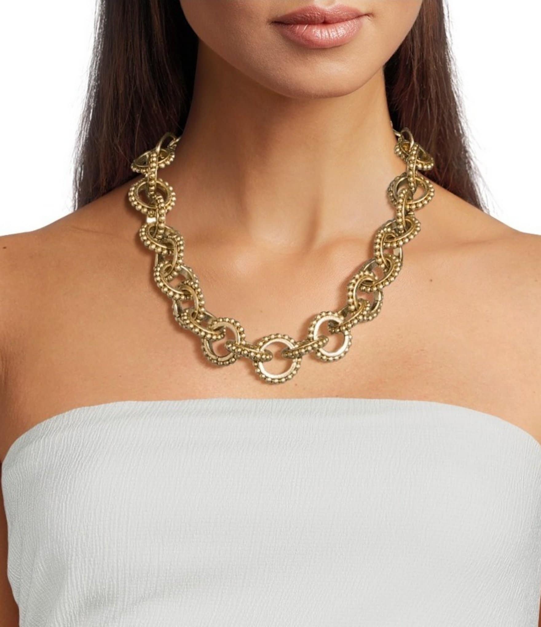Southern Living Round Link Statement Collar Necklace
