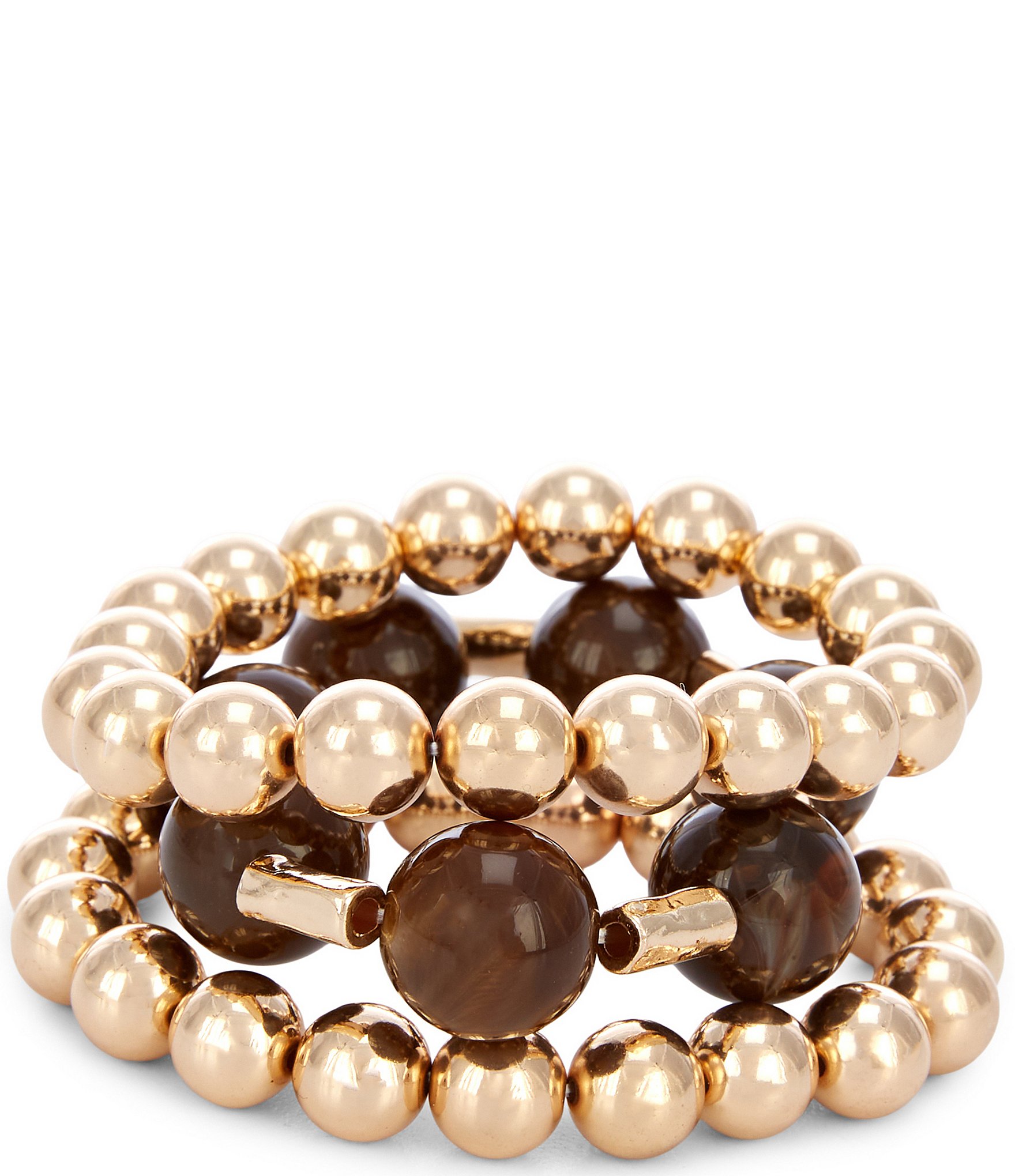 Southern Living Round Statement Beaded Stretch Bracelet Set