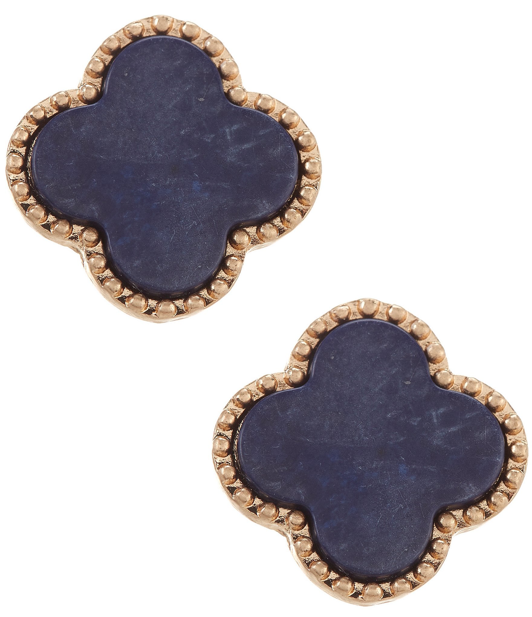 Southern Living Semi Precious Quatrefoil Clip Earrings