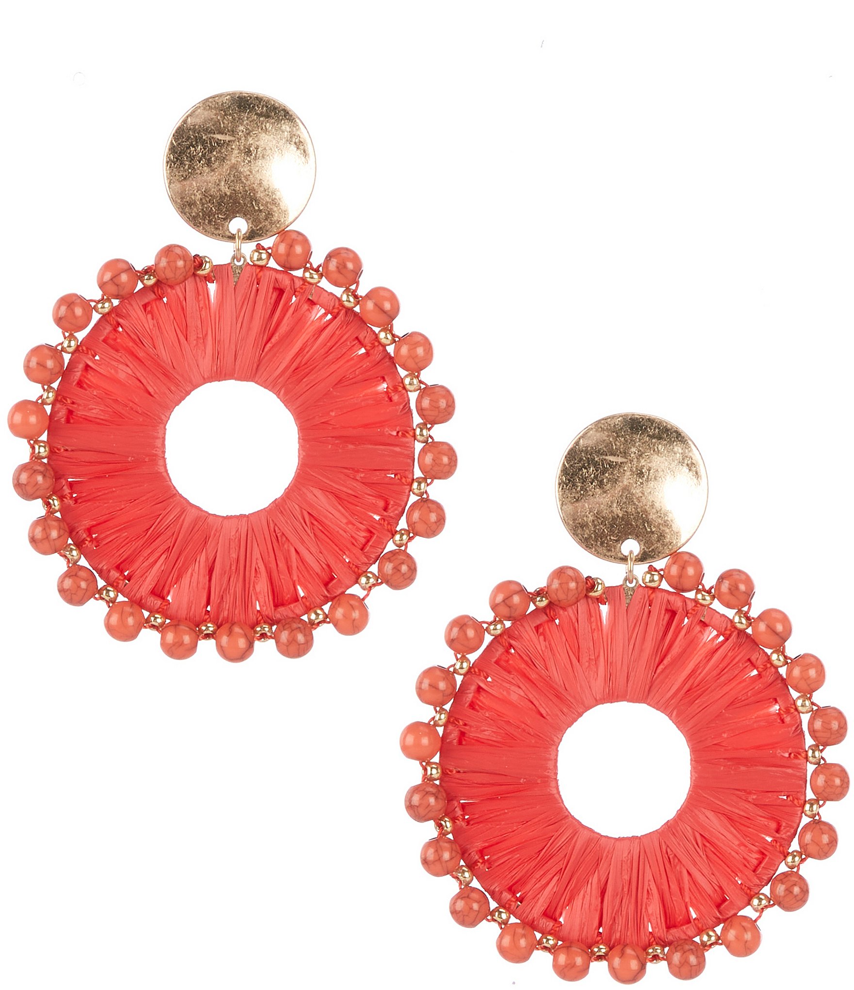 Southern Living Semi Precious Stone Border Woven Resort Orbital Earrings