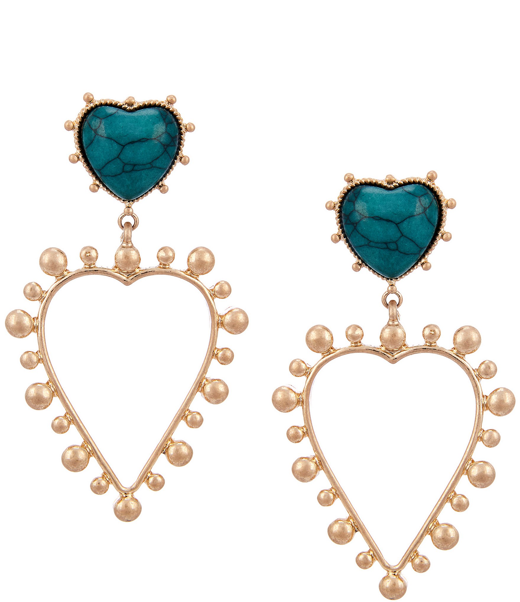 Southern Living Semi Precious Stone Heart Drop Earrings