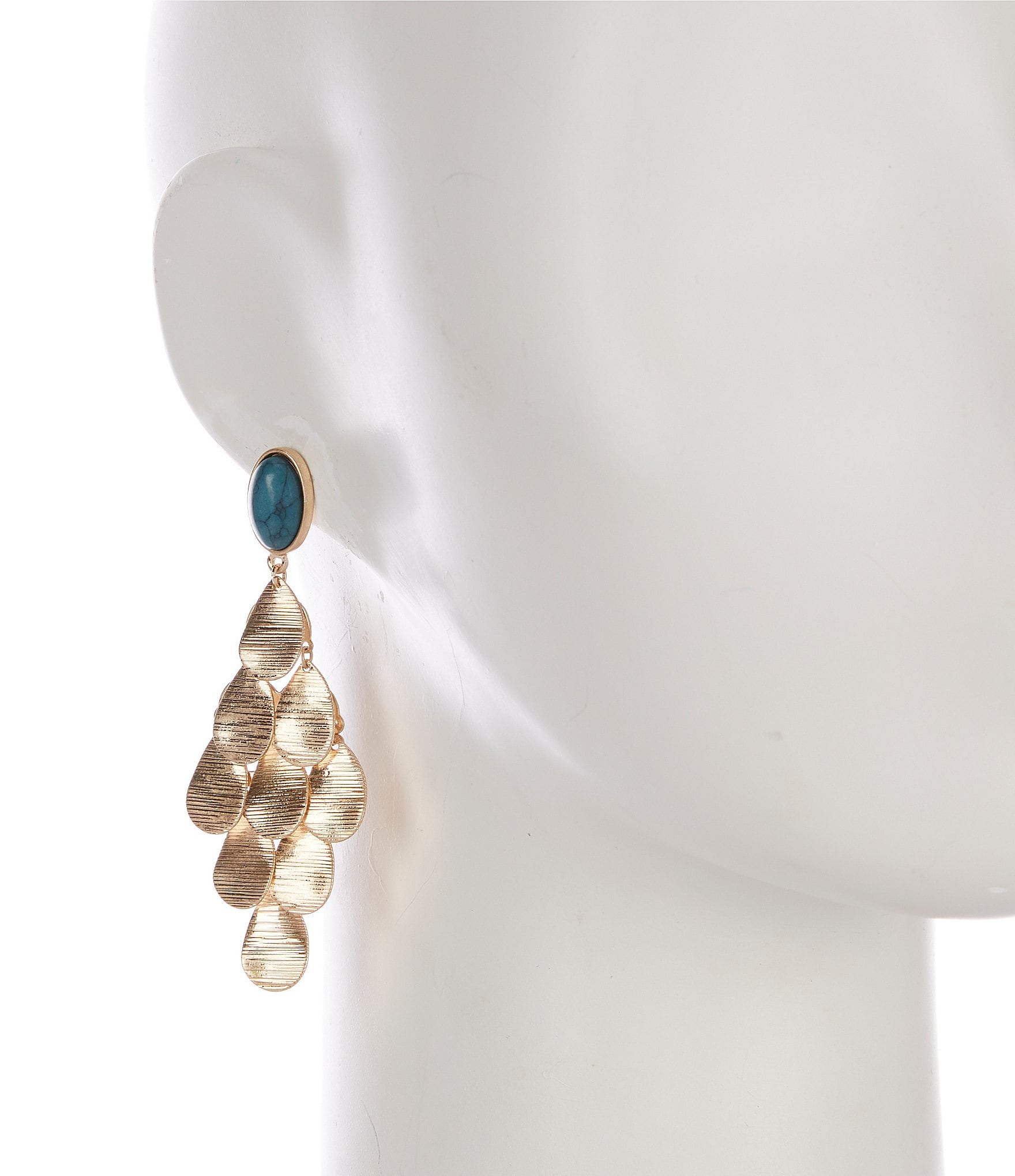 Southern Living Semi Precious Stone with Metal Shakey Drop Earrings