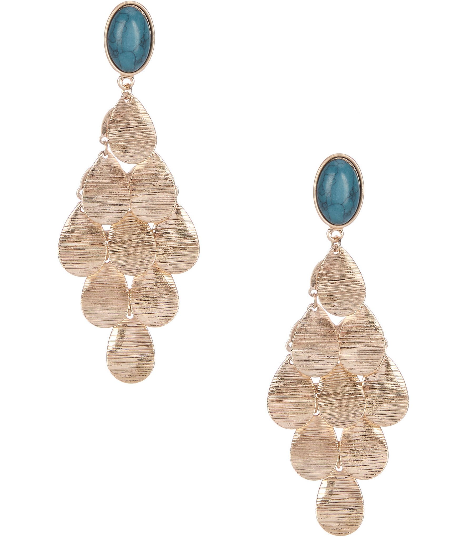 Southern Living Semi Precious Stone with Metal Shakey Drop Earrings