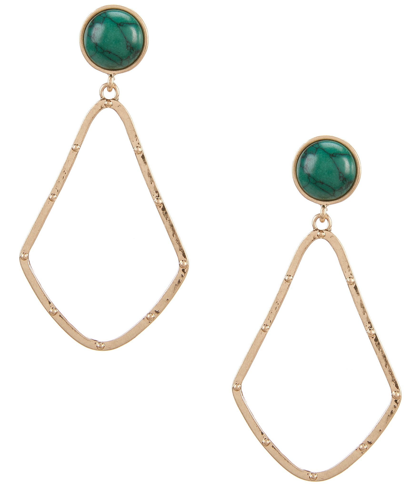 Southern Living Semi Precious Stone with Tear Drop Statement Earrings