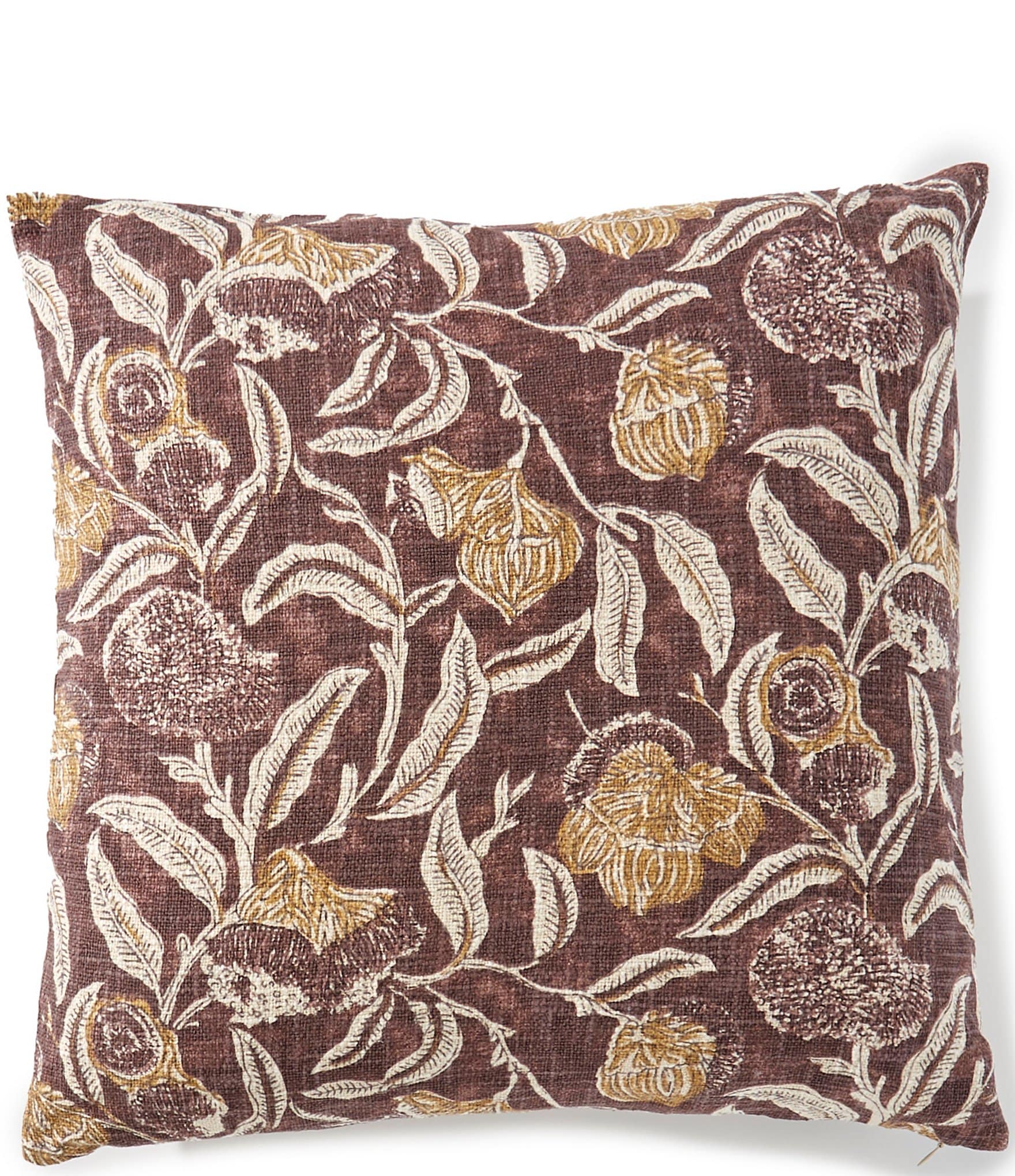 Southern Living Simplicity Collection Damask Print Floral Reversible Square Pillow